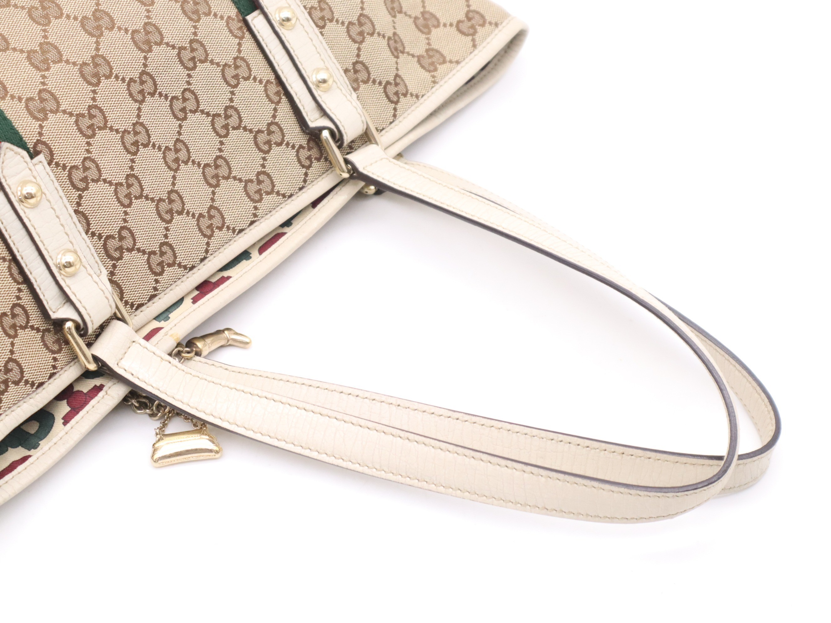 GG Canvas Sherry Line Tote Bag - Beige/White — view 6