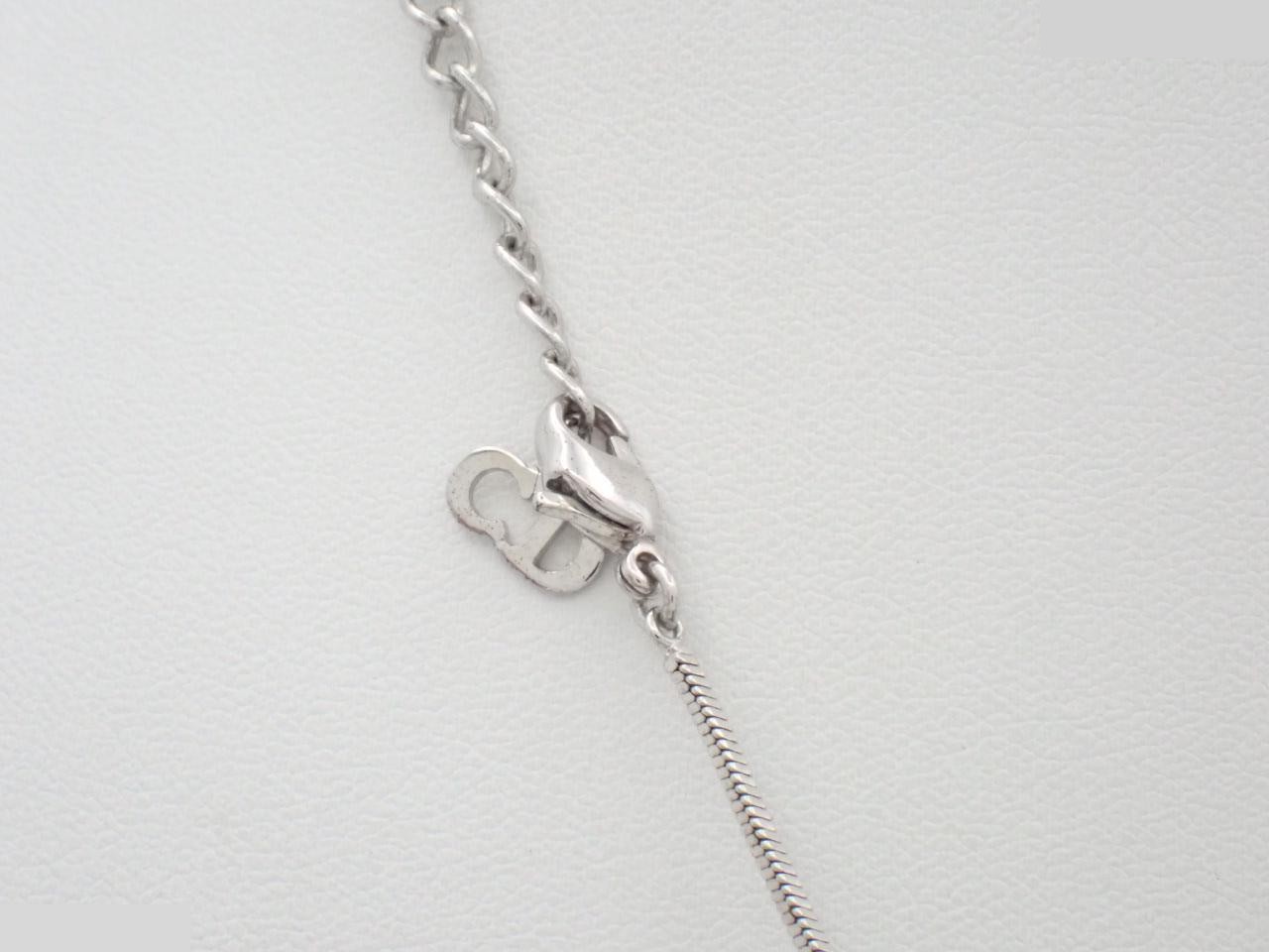 Trotter silver and blue plate necklace, neck circumference approximately 48cm — view 2