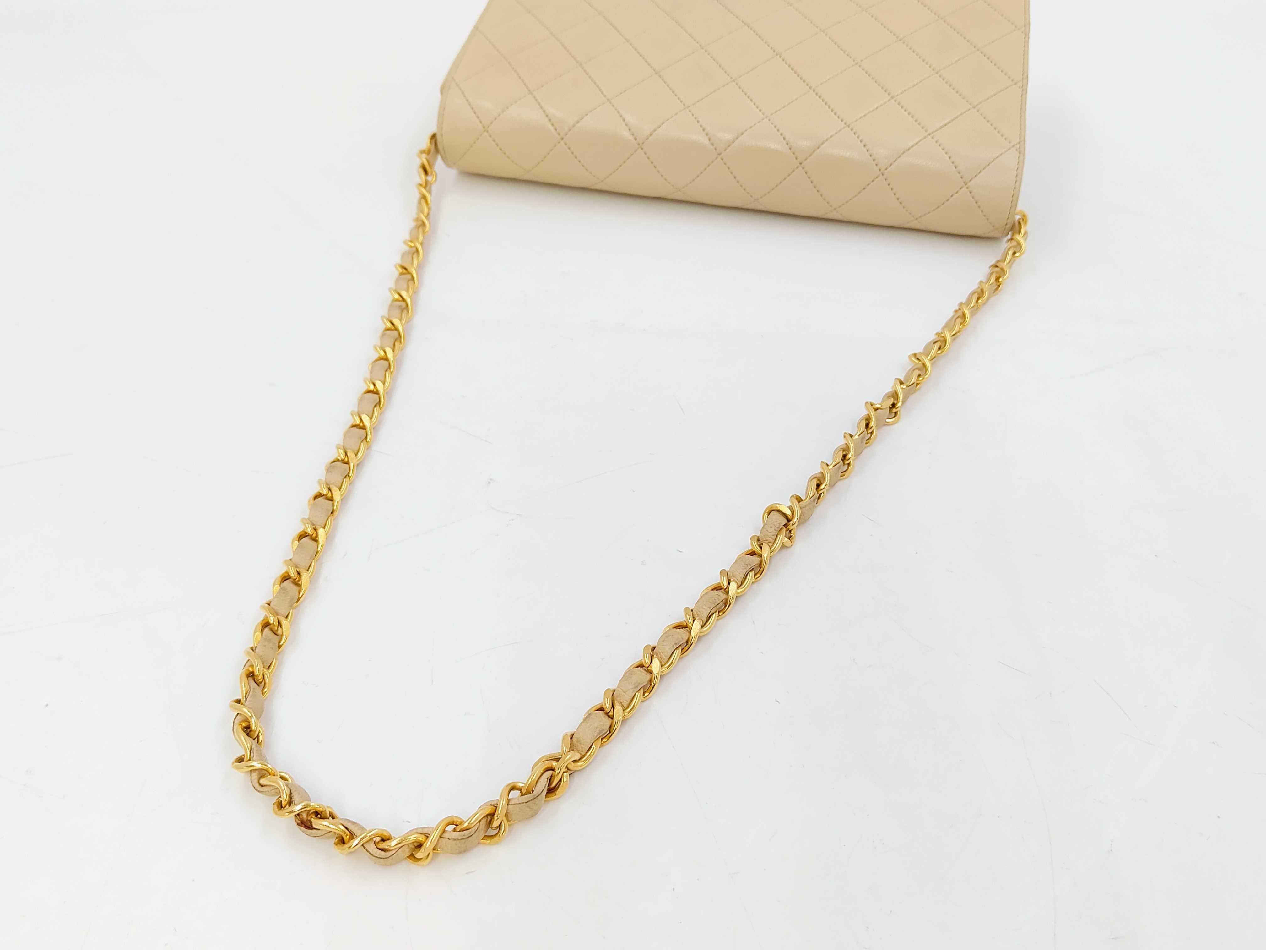 Matelassé Shoulder Bag, Beige — view 3