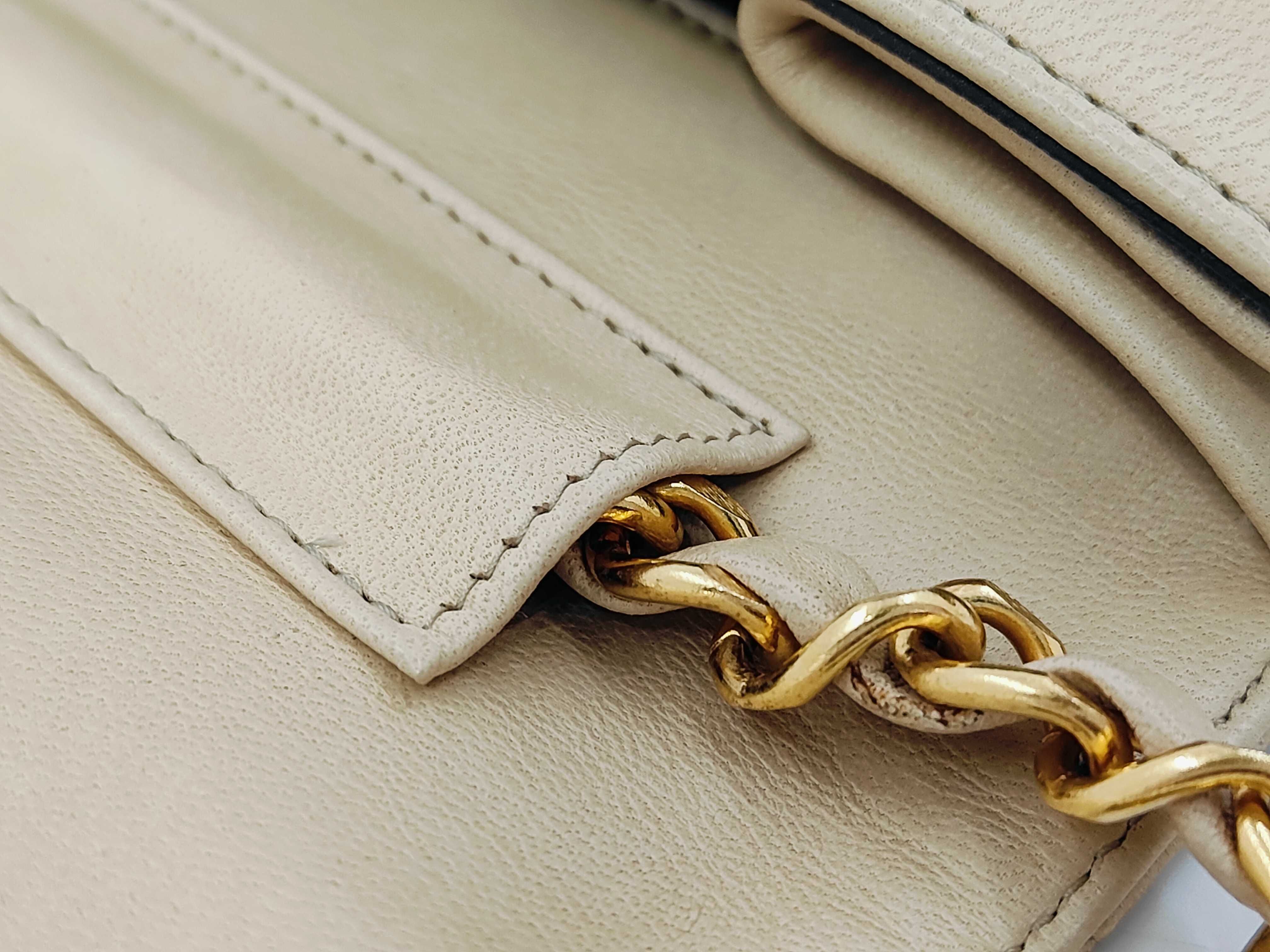Matelassé Shoulder Bag, Beige — view 5