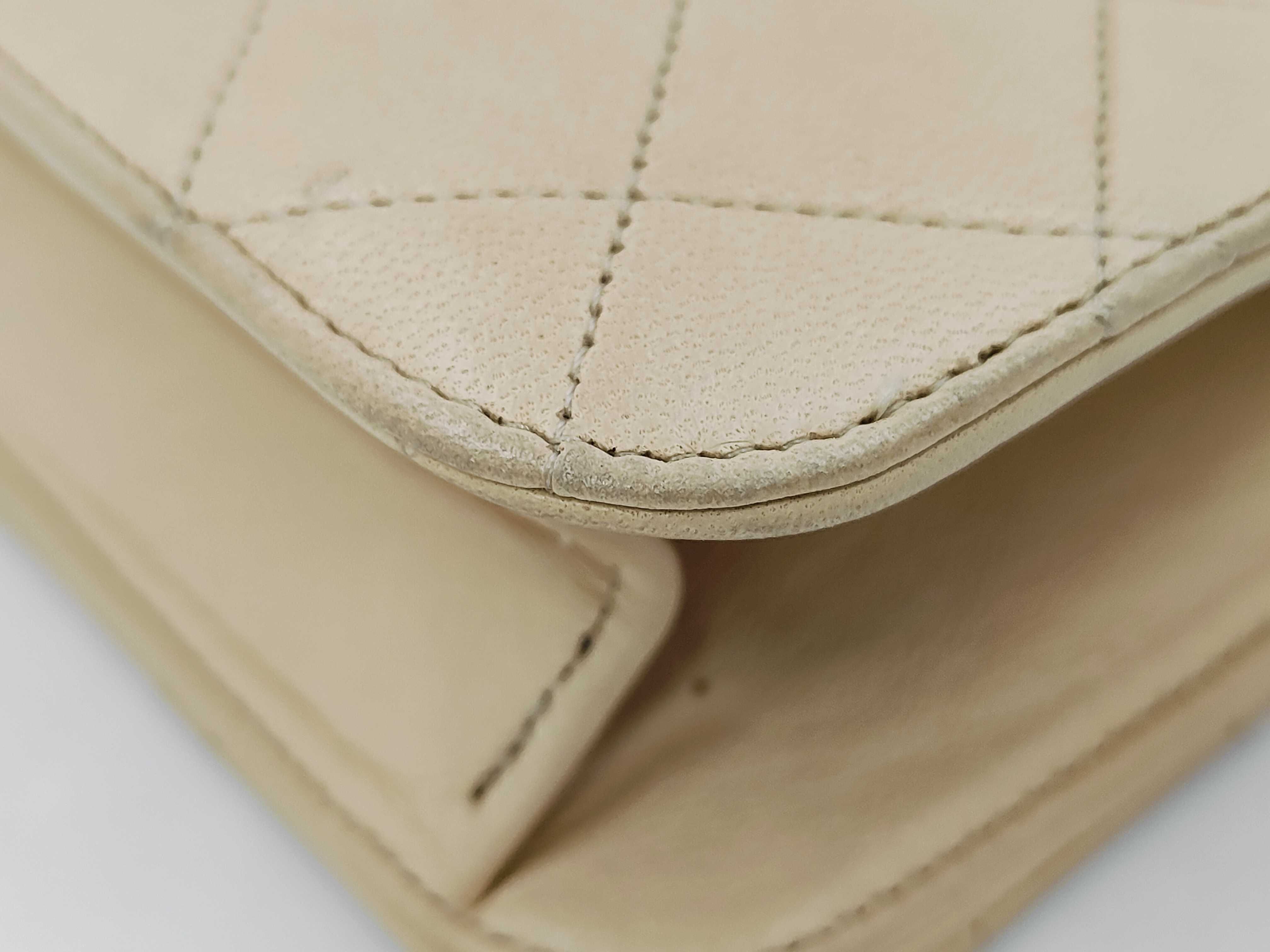 Matelassé Shoulder Bag, Beige — view 7