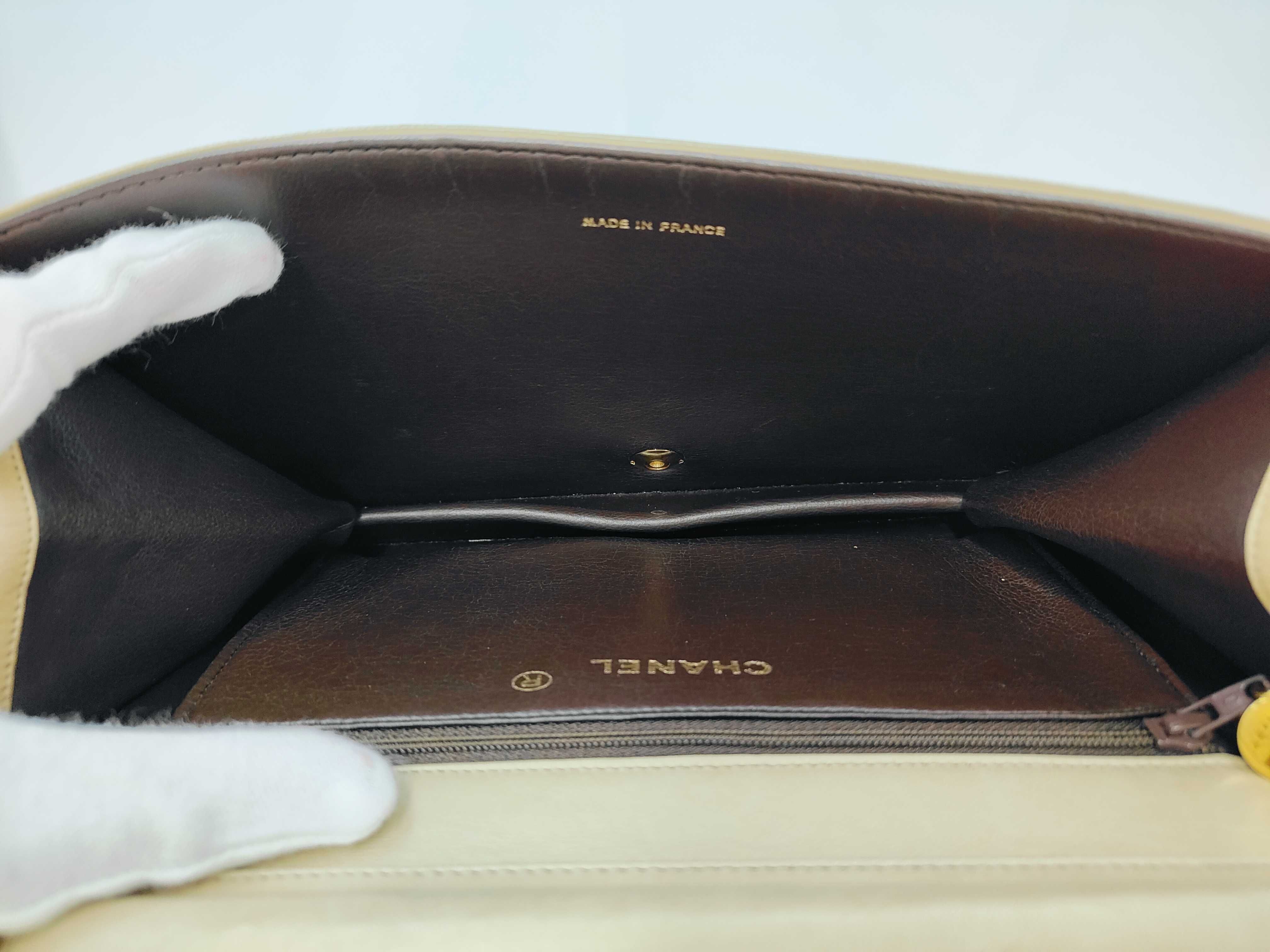 Matelassé Shoulder Bag, Beige — view 8