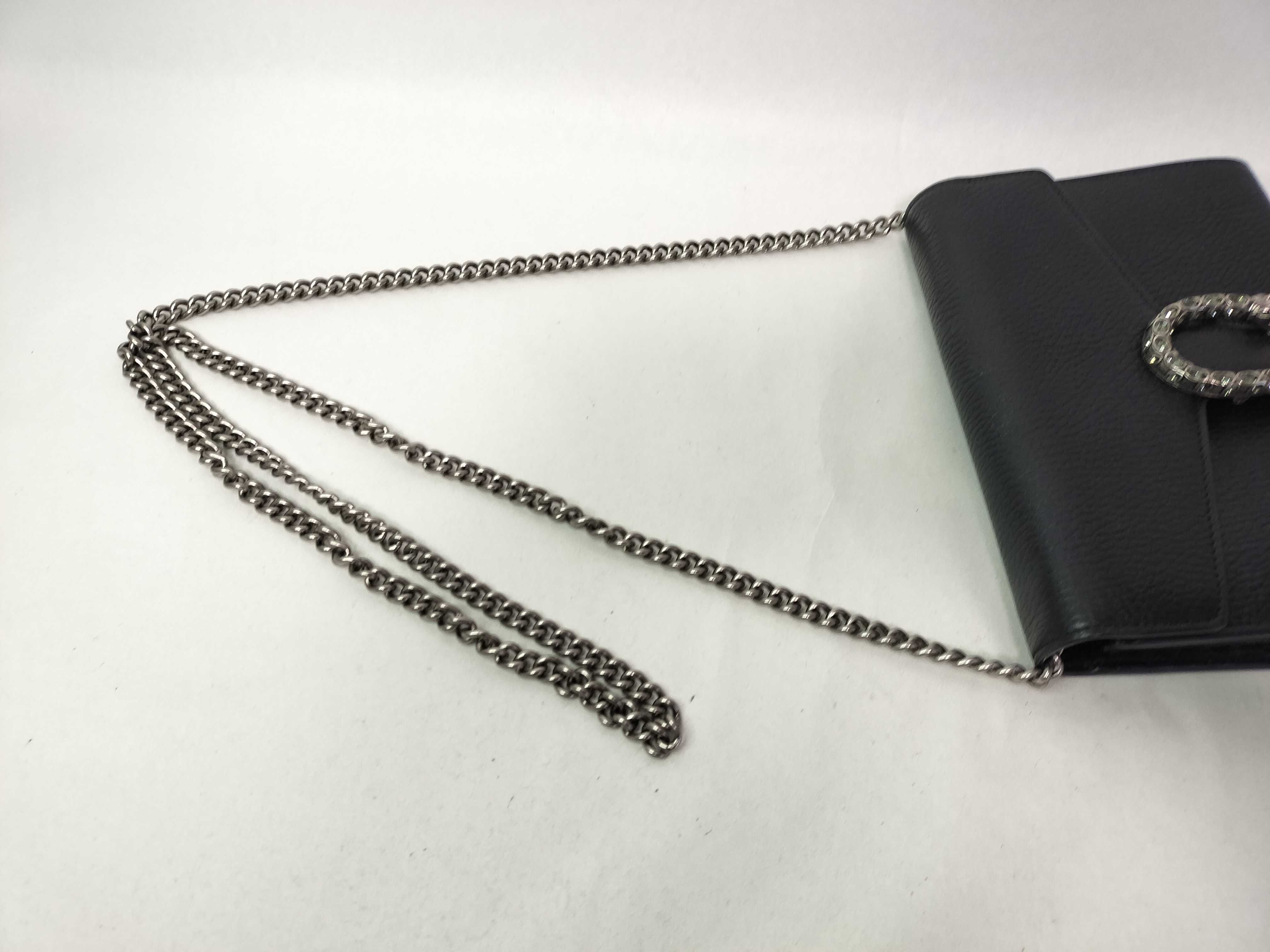 Dionysus Chain Shoulder Bag, Mini Bag, Crossbody Bag, Leather, Black, Silver Hardware, Clutch Bag — view 5