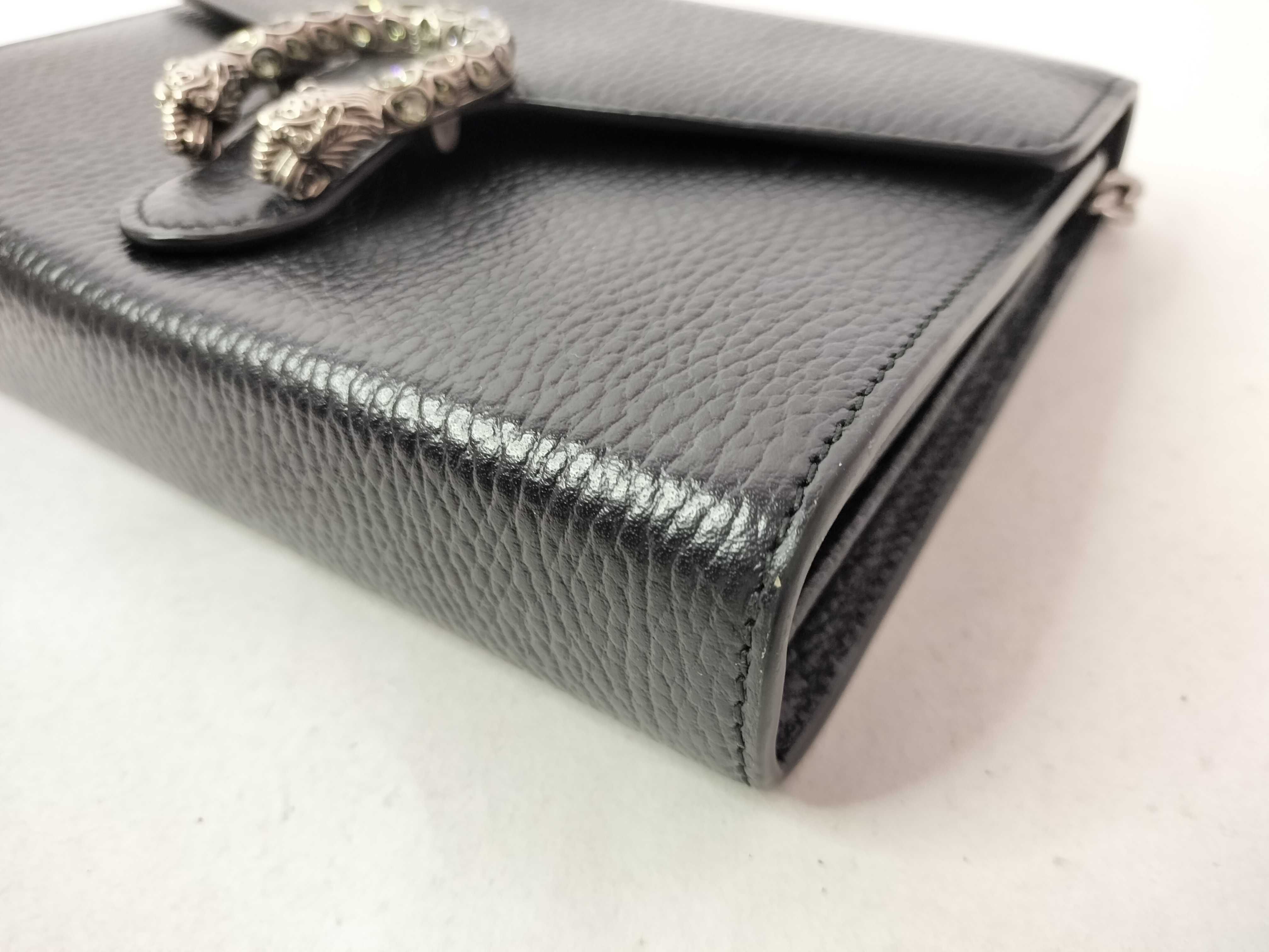 Dionysus Chain Shoulder Bag, Mini Bag, Crossbody Bag, Leather, Black, Silver Hardware, Clutch Bag — view 9