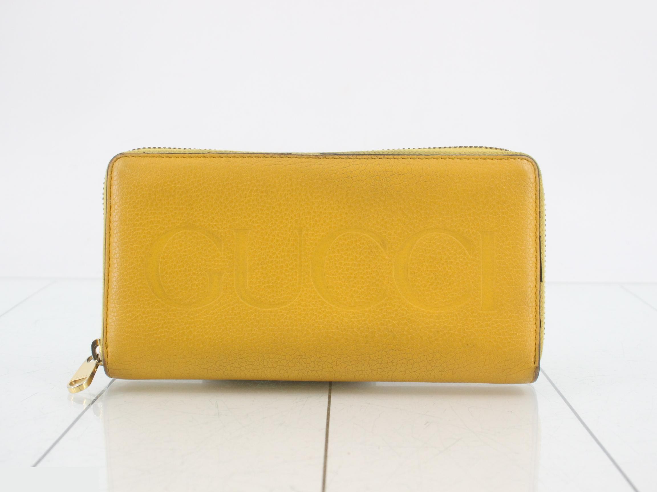 Wallet, logo, leather, yellow