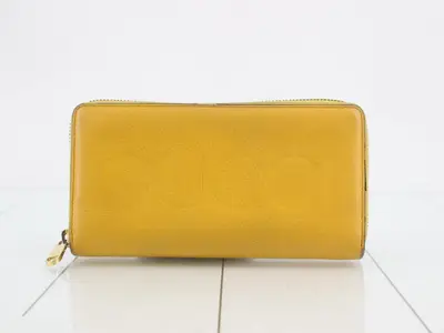 Wallet, logo, leather, yellow