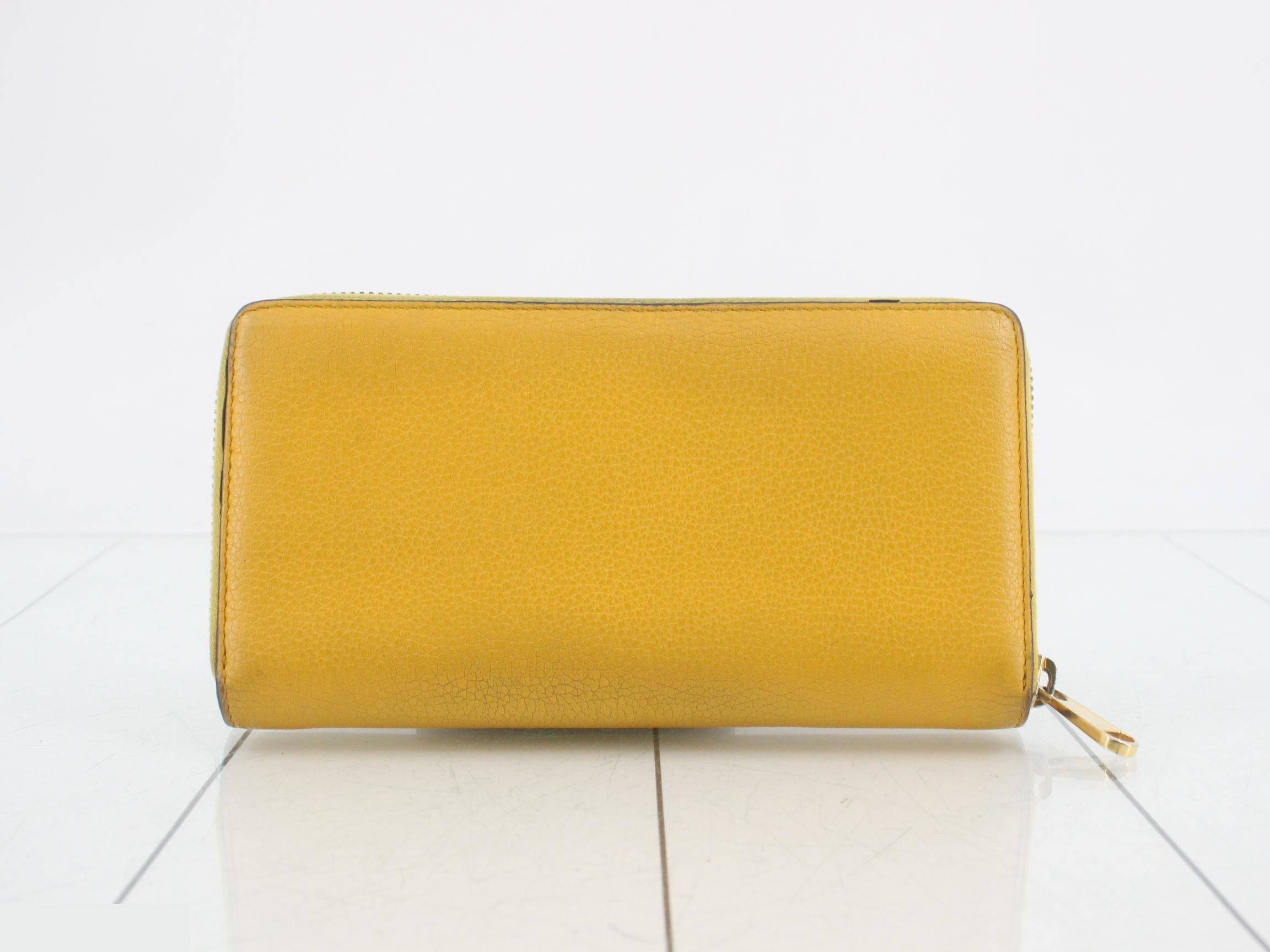Wallet, logo, leather, yellow — view 2
