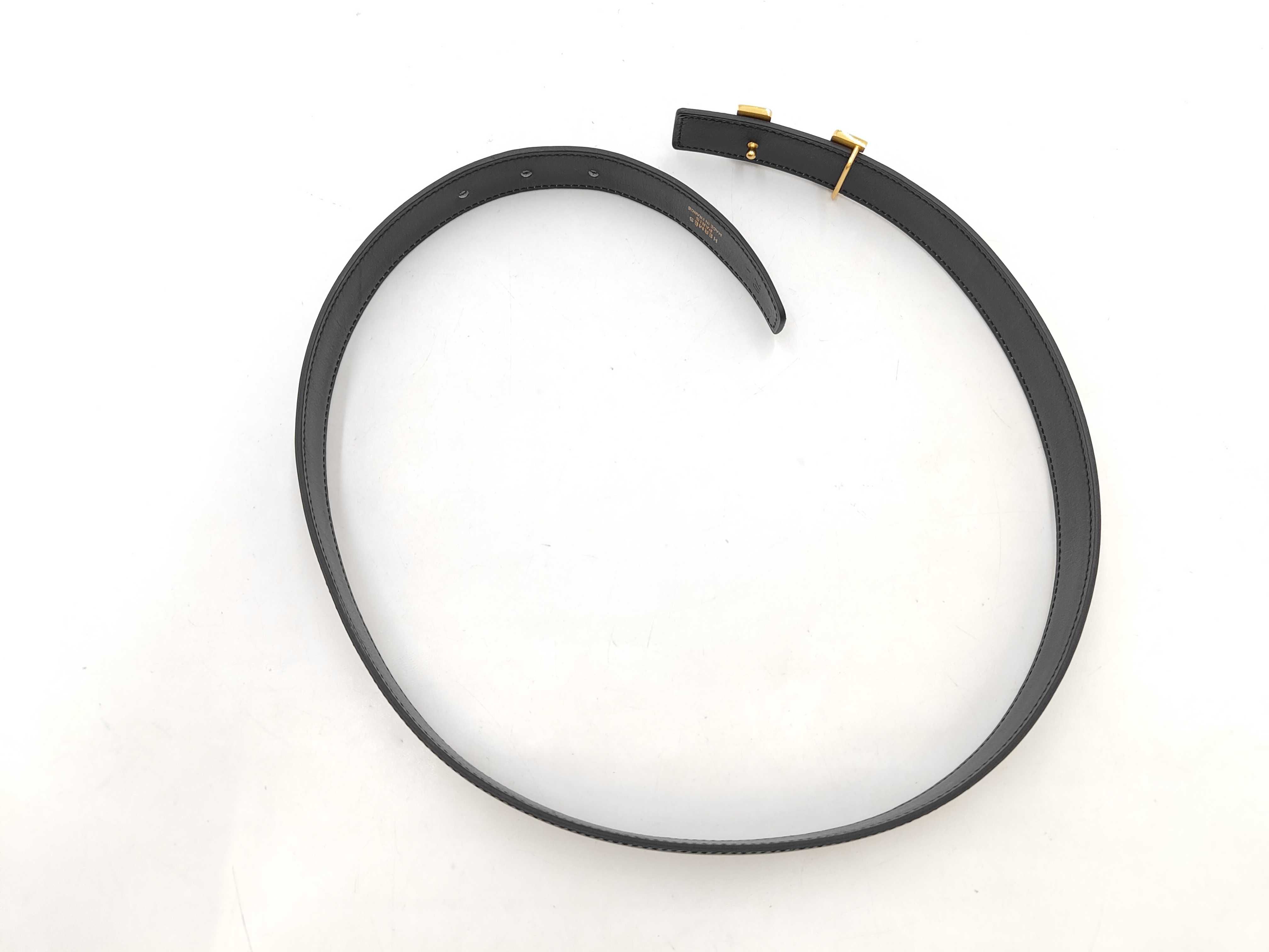 Constance H-buckle Gold hardware Black H-logo belt — view 4