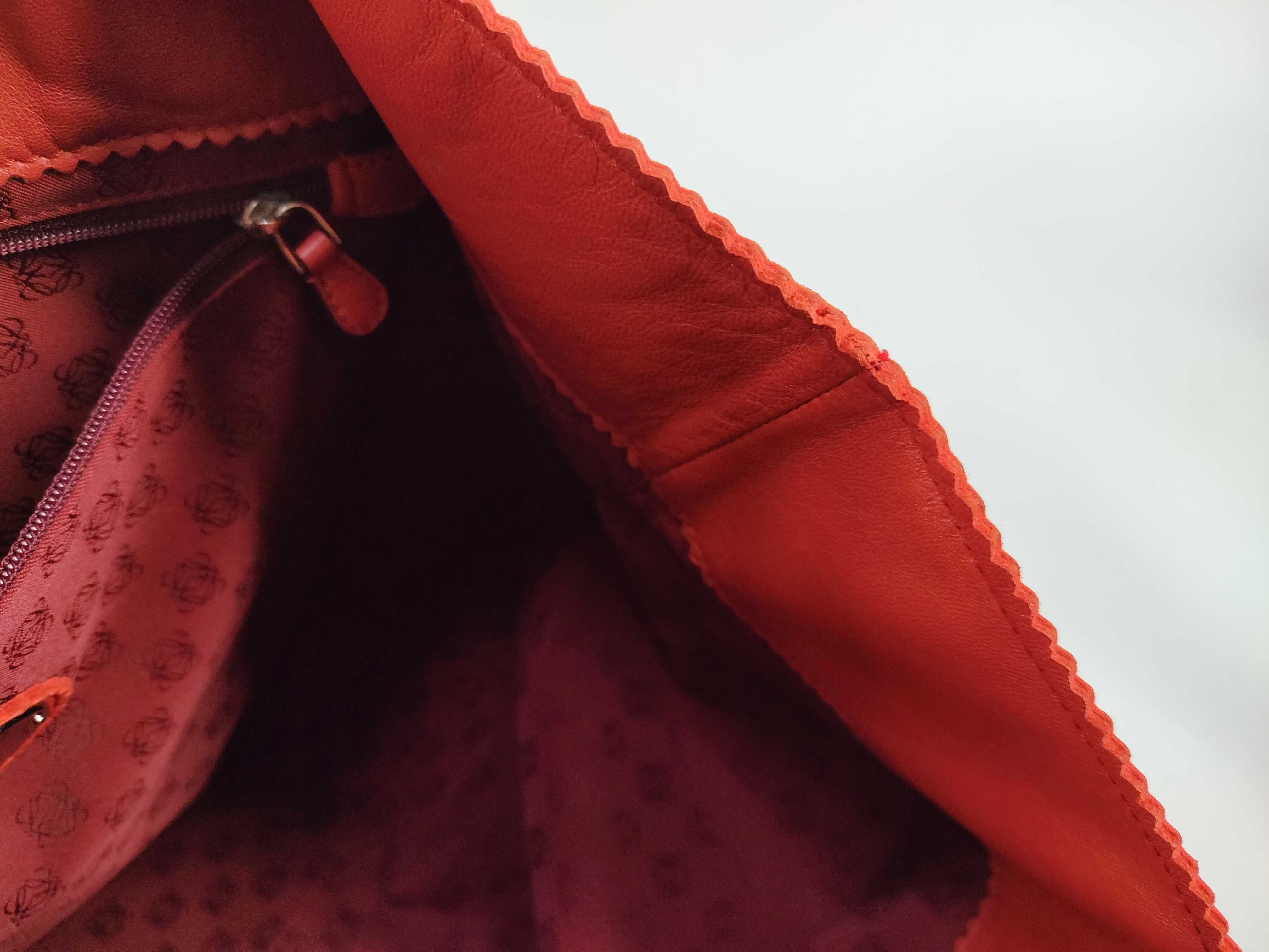 handbag, nappa leather, anagram design, red tones. — view 11