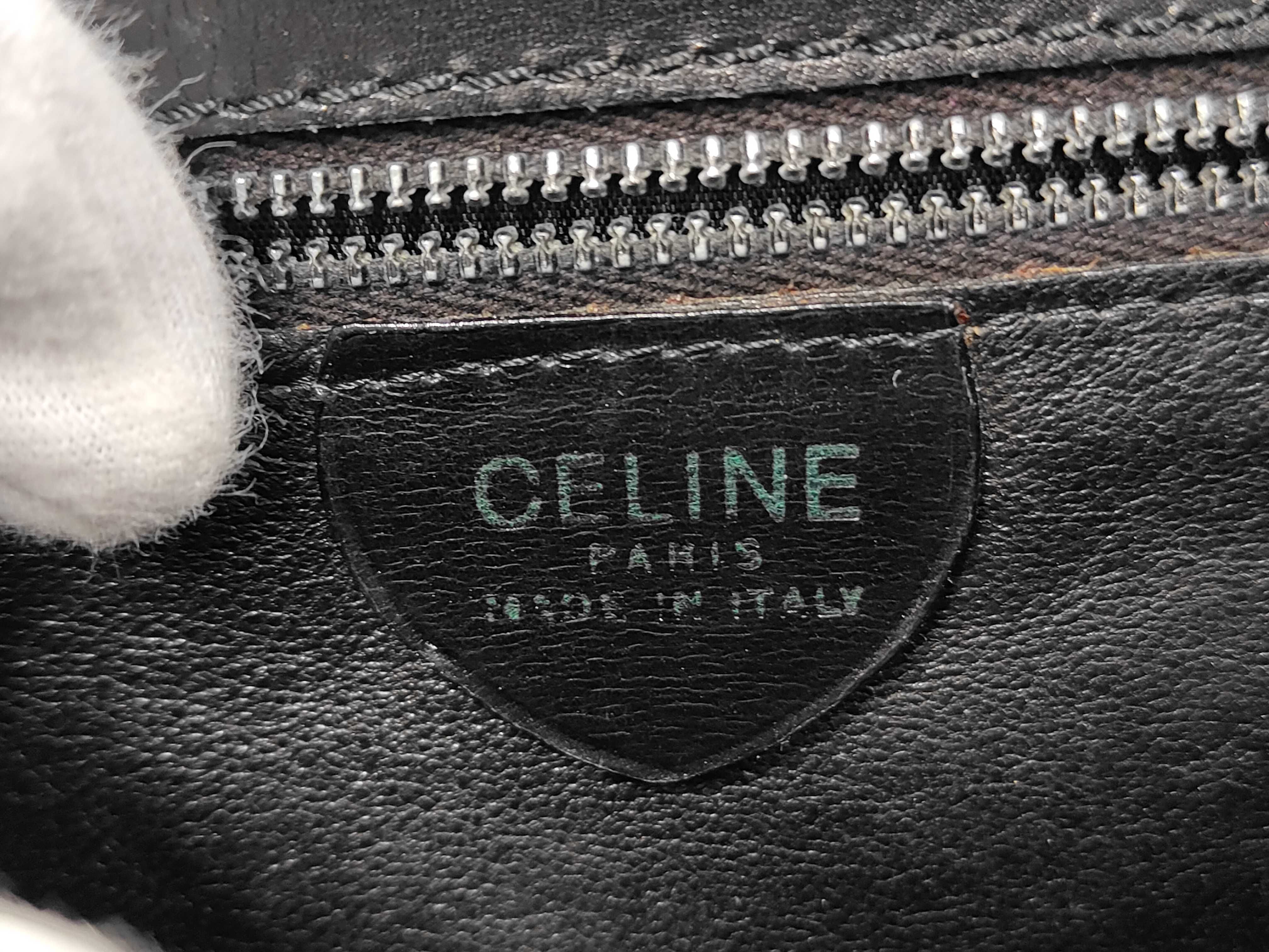 Black Leather Vintage "Carriage Hardware" Shoulder Bag — view 10