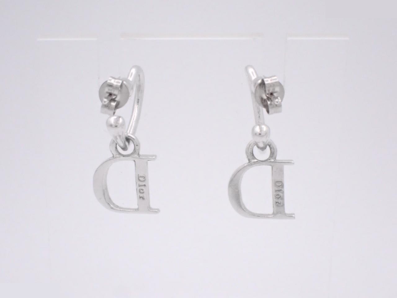 Heart & Logo Rhinestone Earrings — view 2