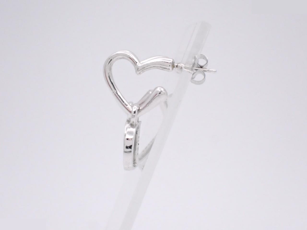 Heart & Logo Rhinestone Earrings — view 3