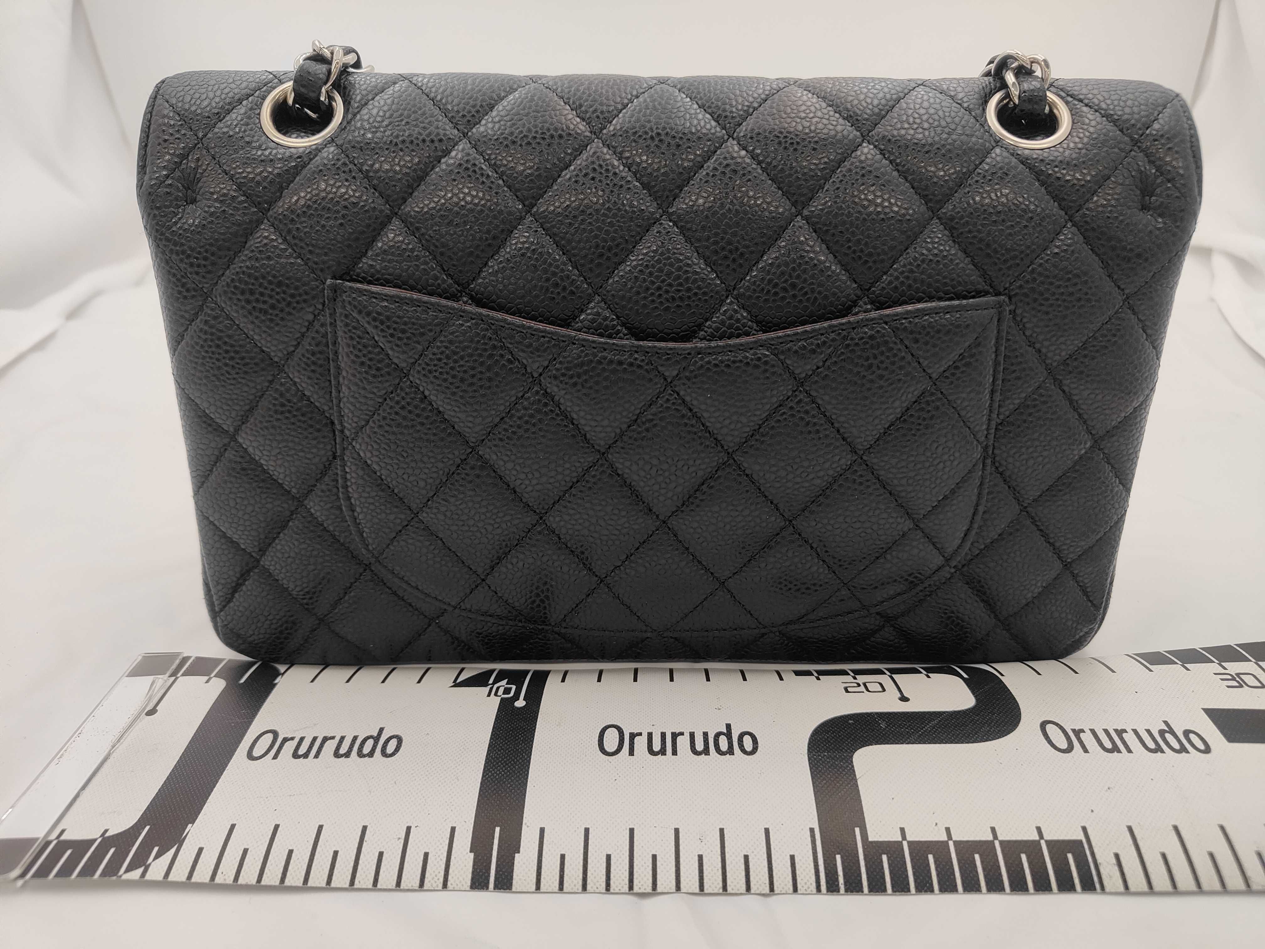 Matelassé 25 Double Flap Caviar Black Chain Shoulder Bag — view 2