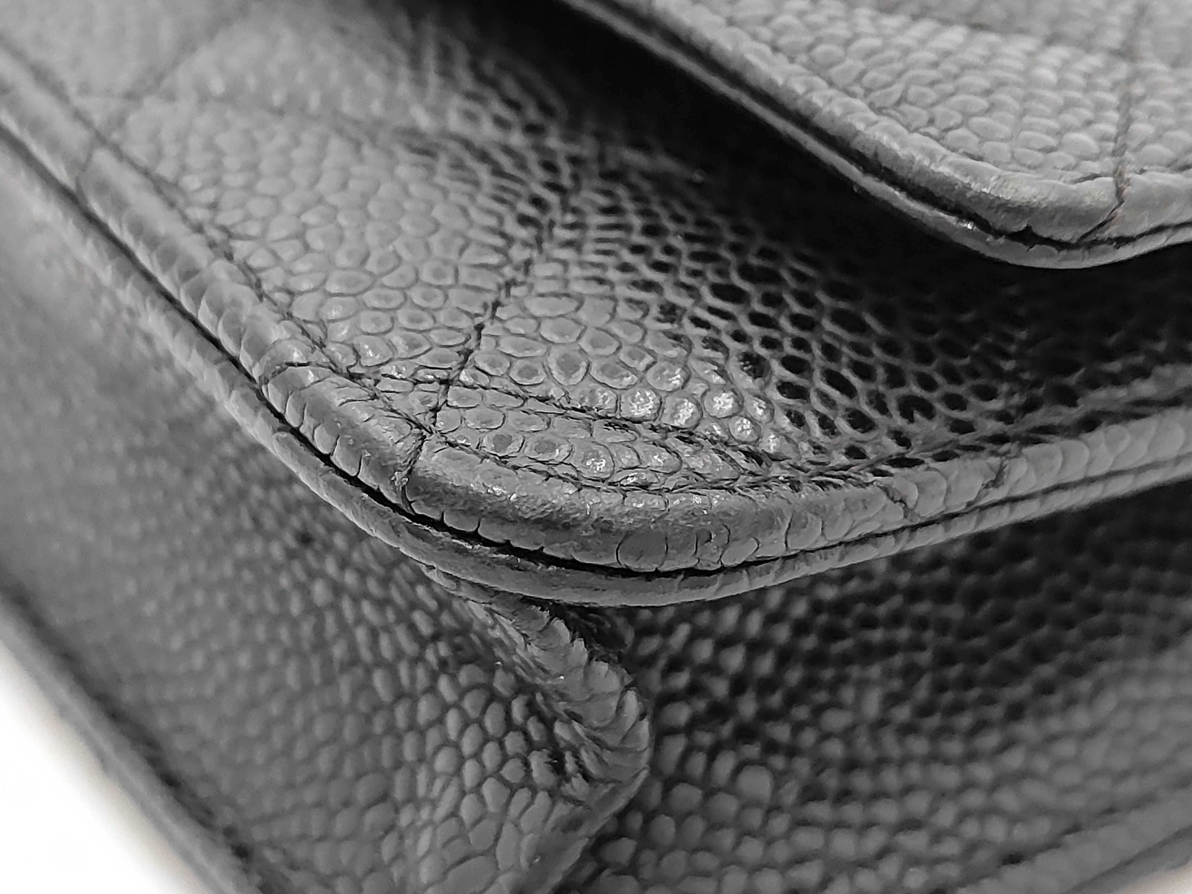 Matelassé Chain Wallet, Caviar Leather, Black, Gold Hardware, Shoulder Bag — view 4