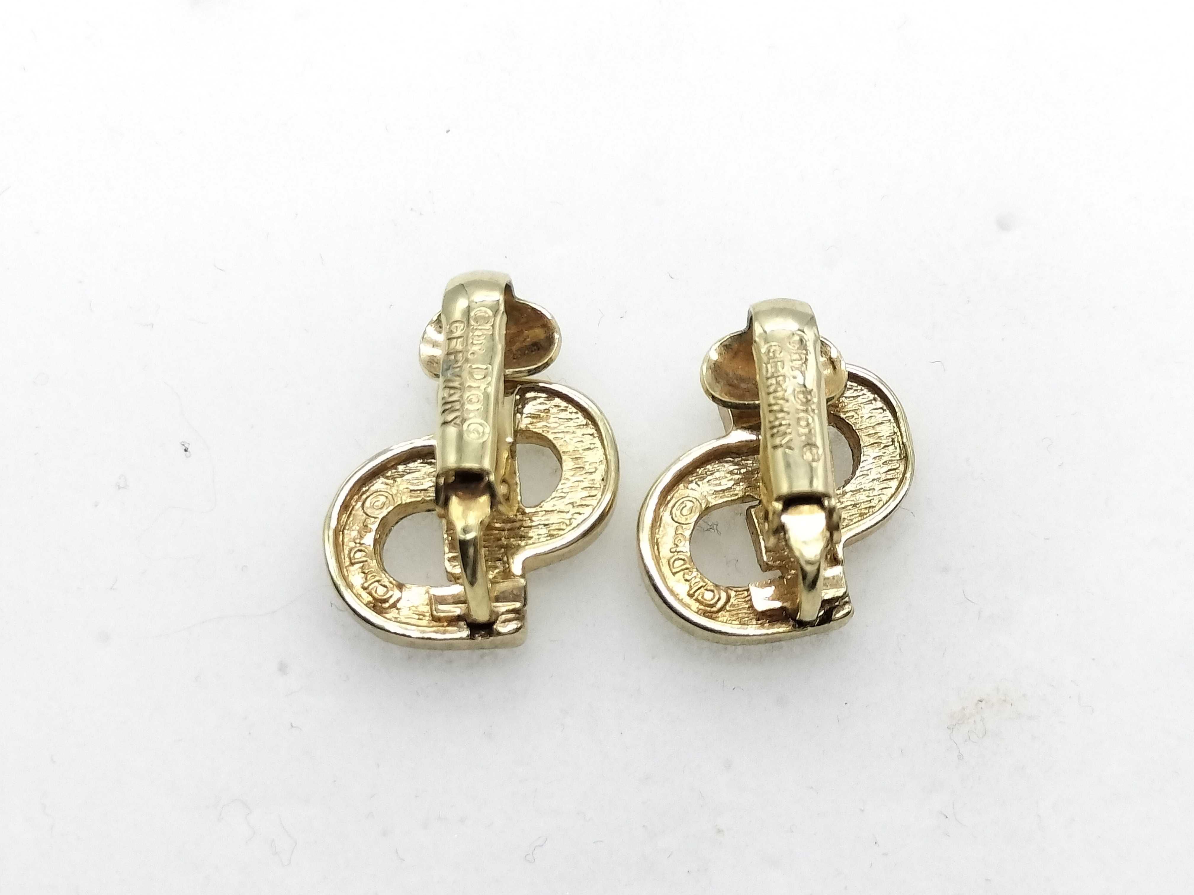 plated earrings with CD logo — view 3
