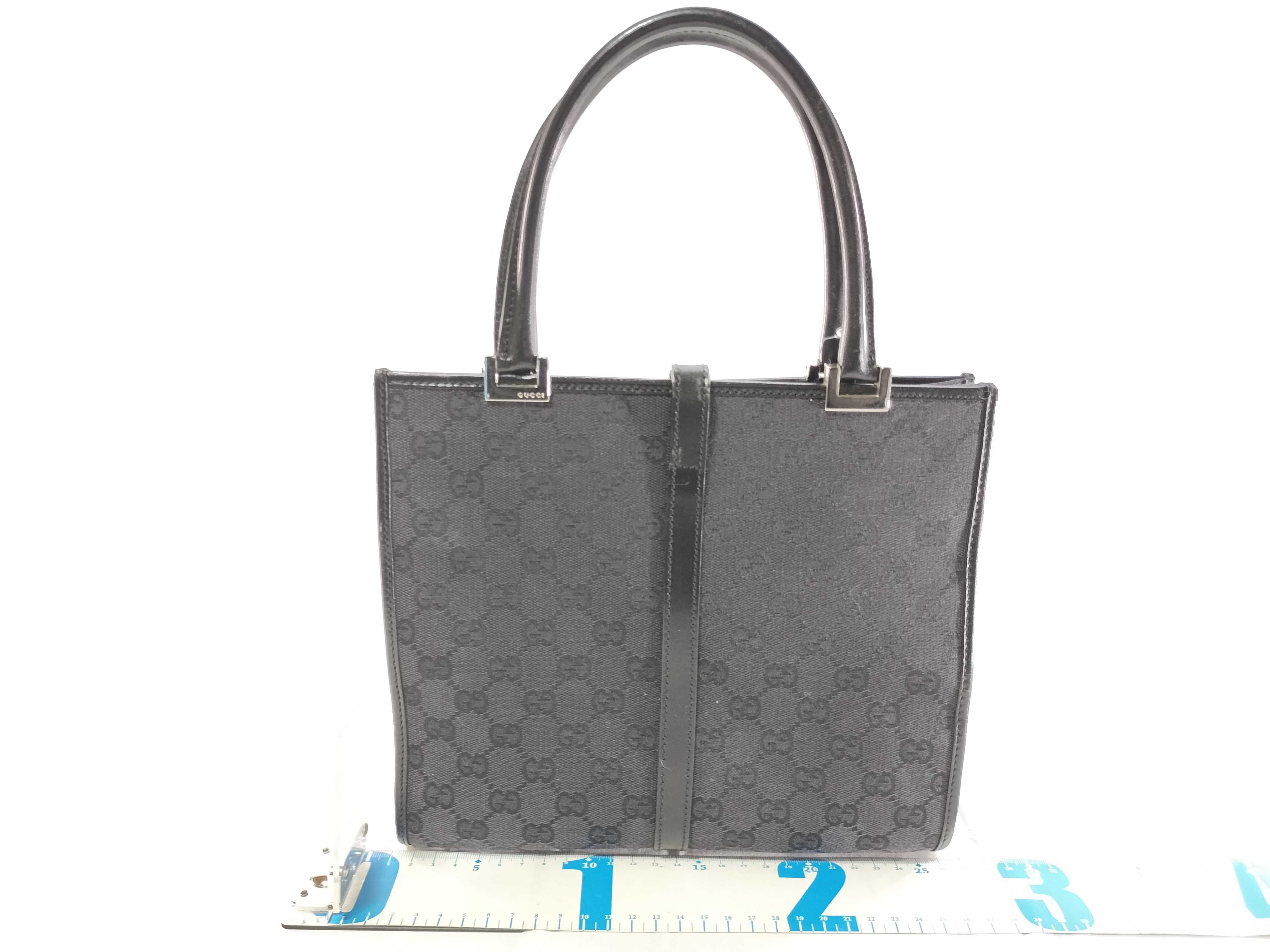 Jackie 021065 Black GG Canvas Tote Bag — view 2