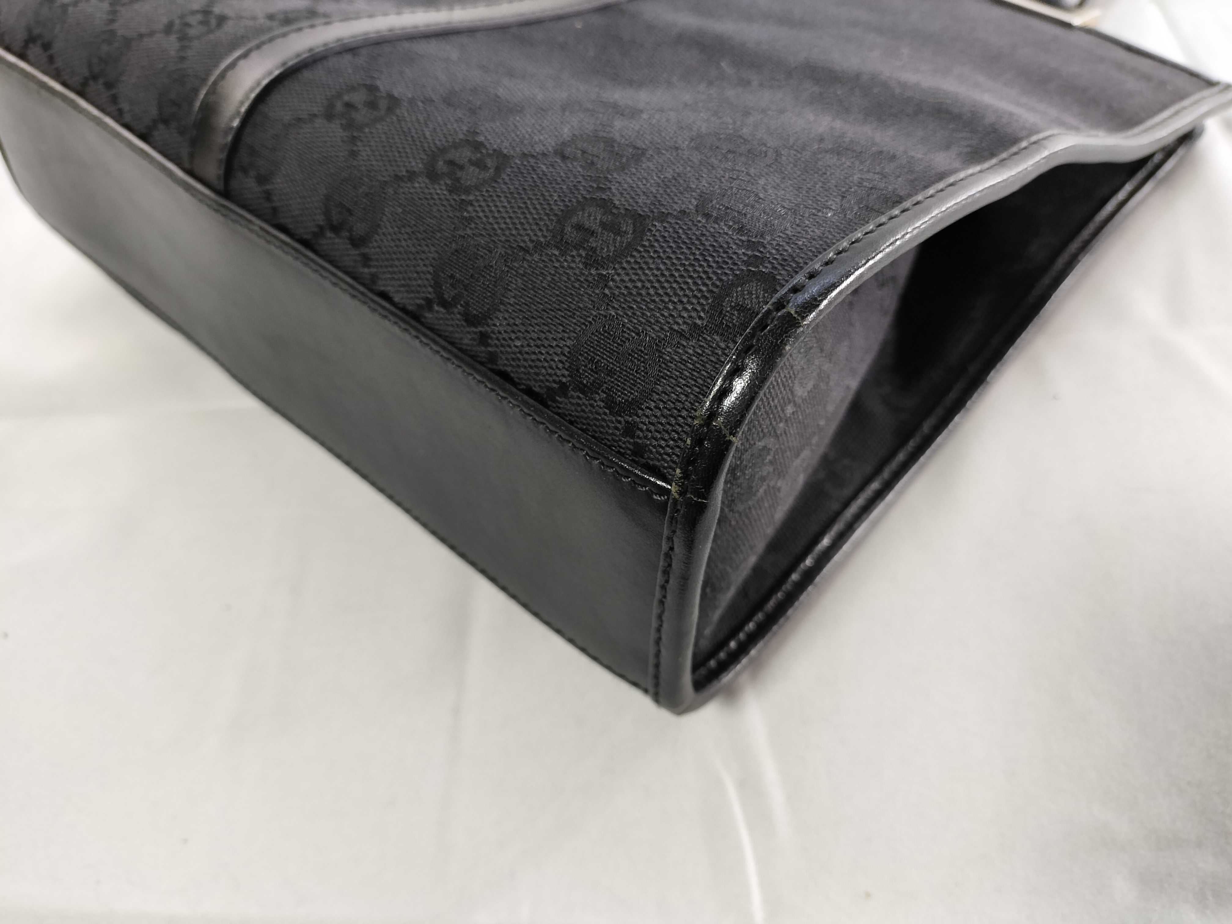 Jackie 021065 Black GG Canvas Tote Bag — view 6