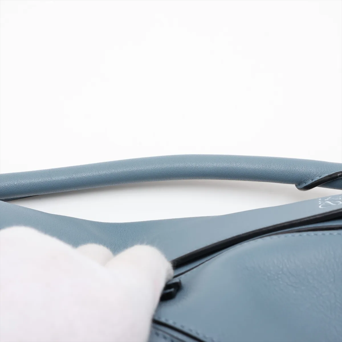 Puzzle Bag Small Leather 2-Way Shoulder Bag Blue — view 6
