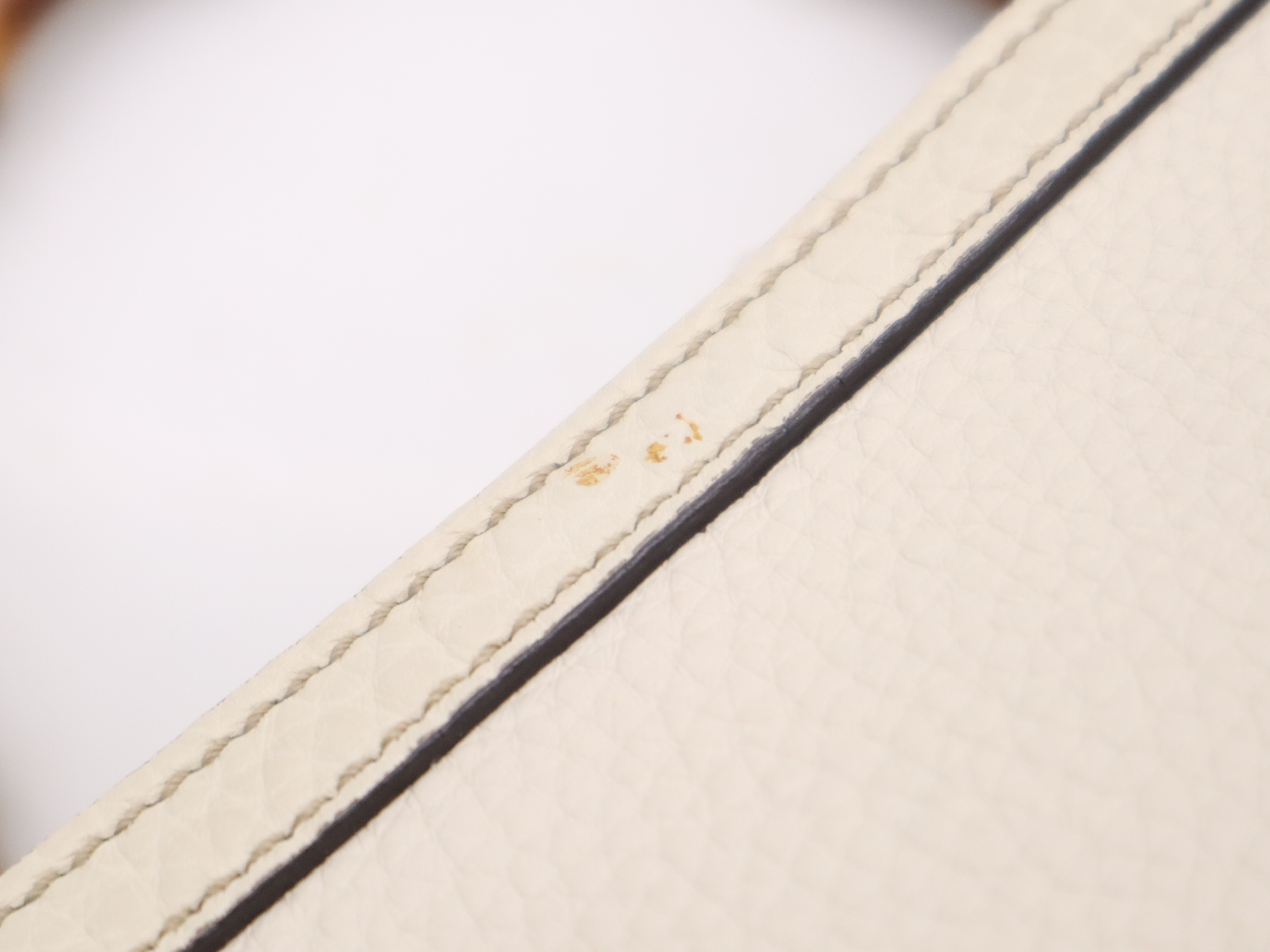 308360 Leather Bamboo Ivory Handbag — view 9