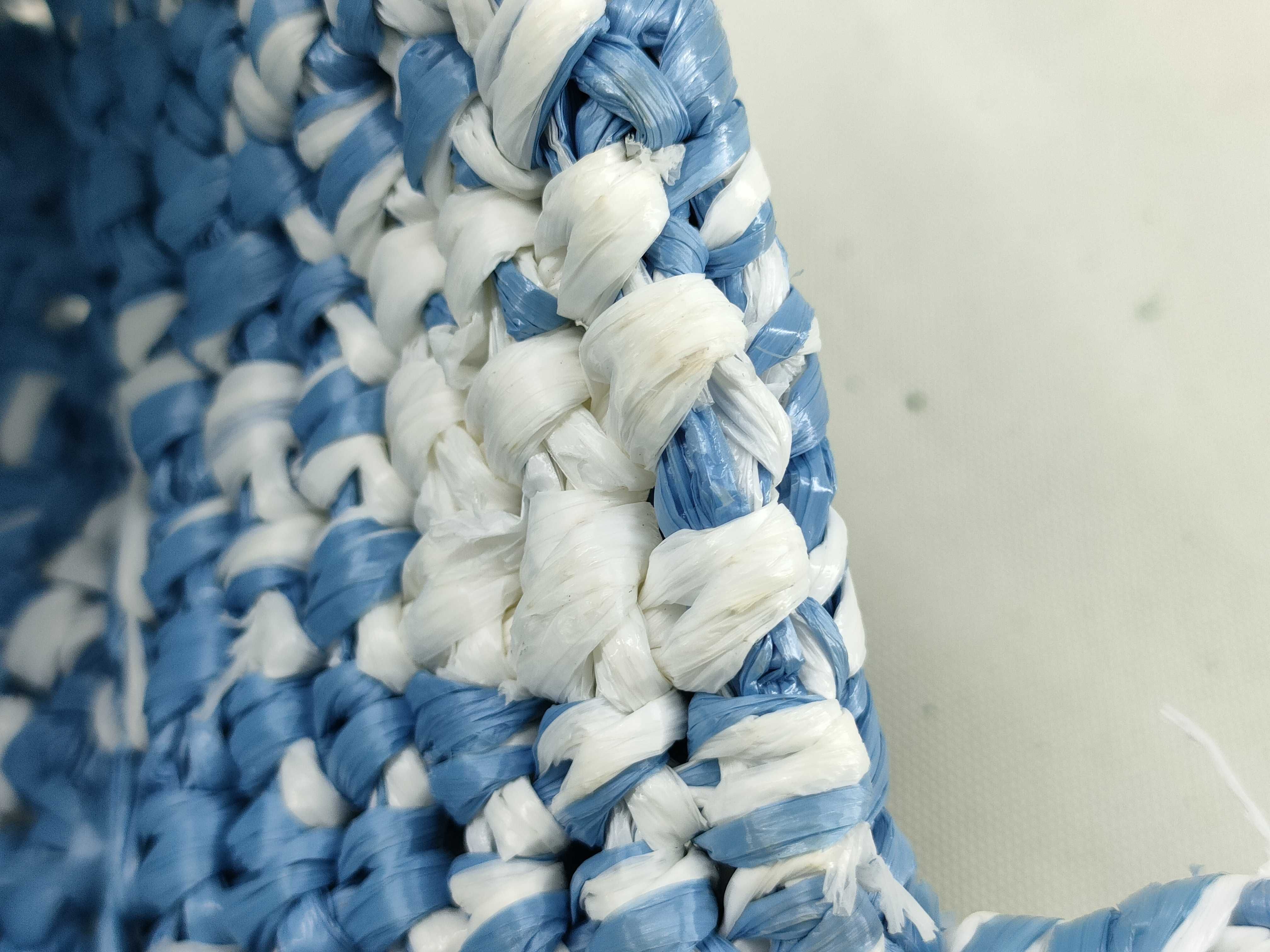 Raffia Handbag Blue x White Tote Bag — view 11