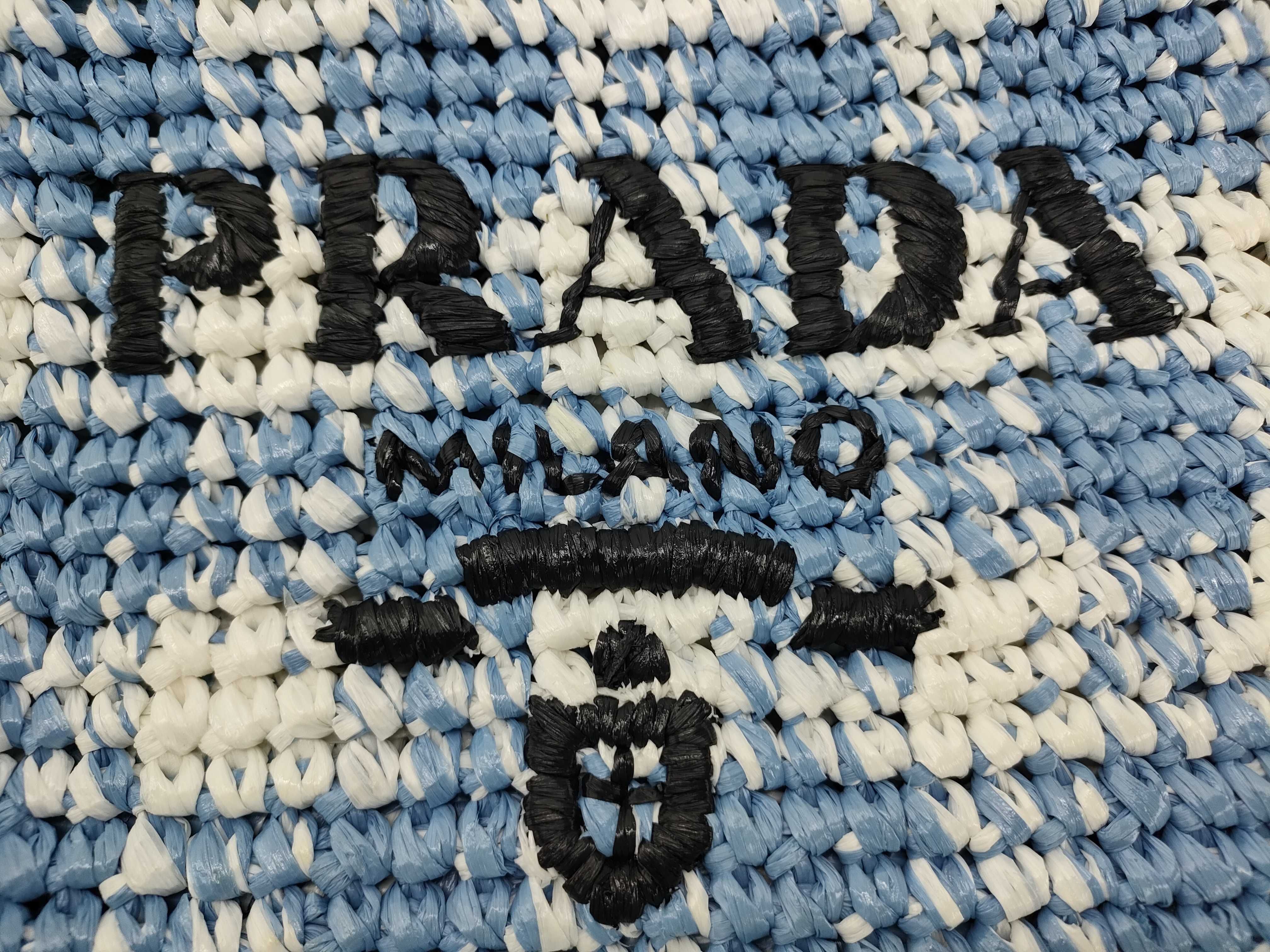 Raffia Handbag Blue x White Tote Bag — view 13