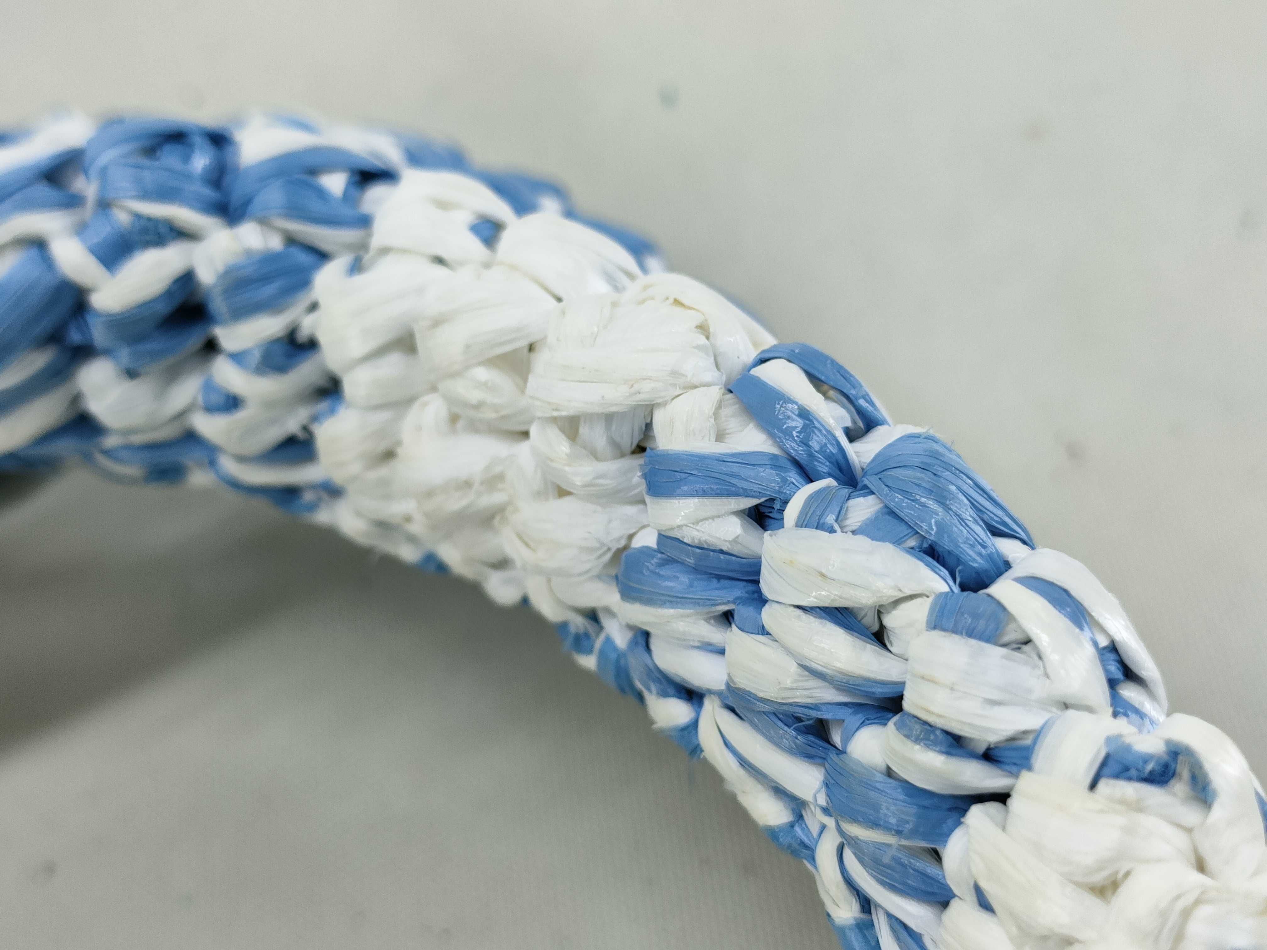 Raffia Handbag Blue x White Tote Bag — view 7