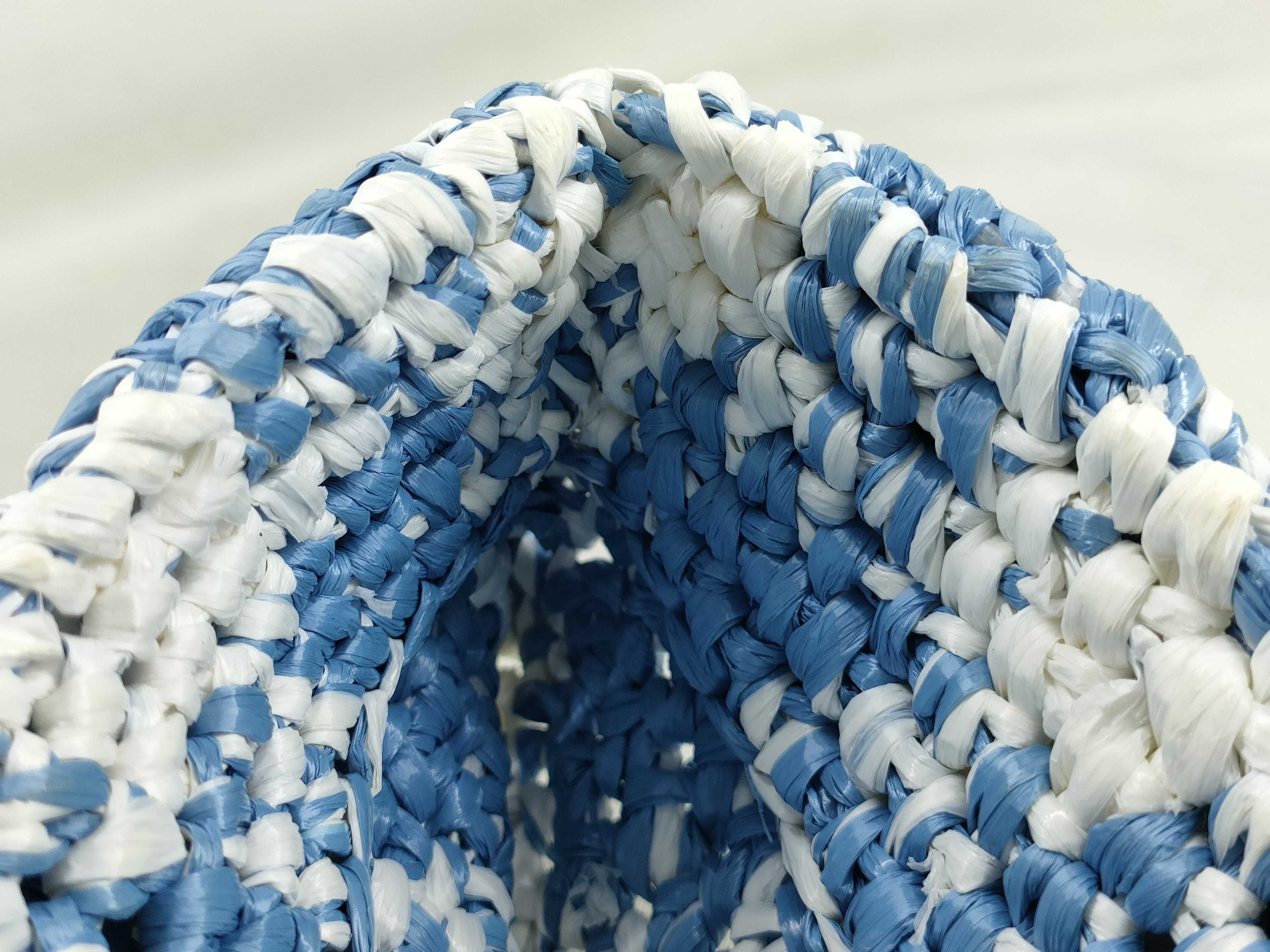 Raffia Handbag Blue x White Tote Bag — view 10