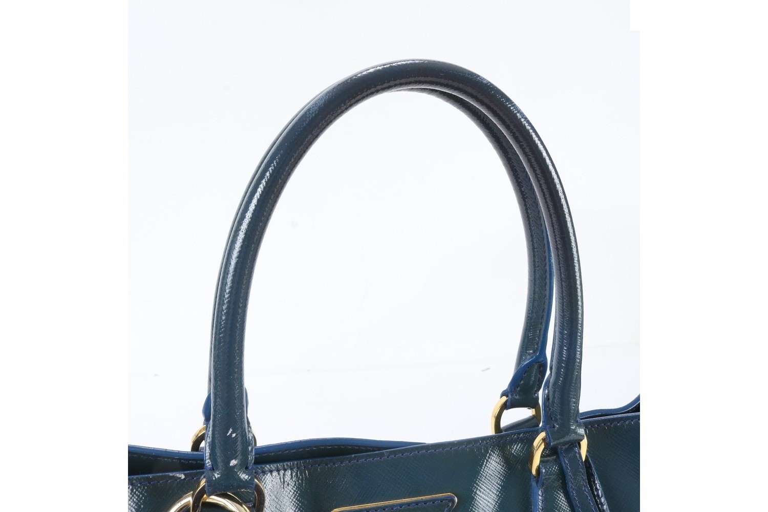 Saffiano Leather Triangle Logo 2-Way Shoulder Bag — view 2