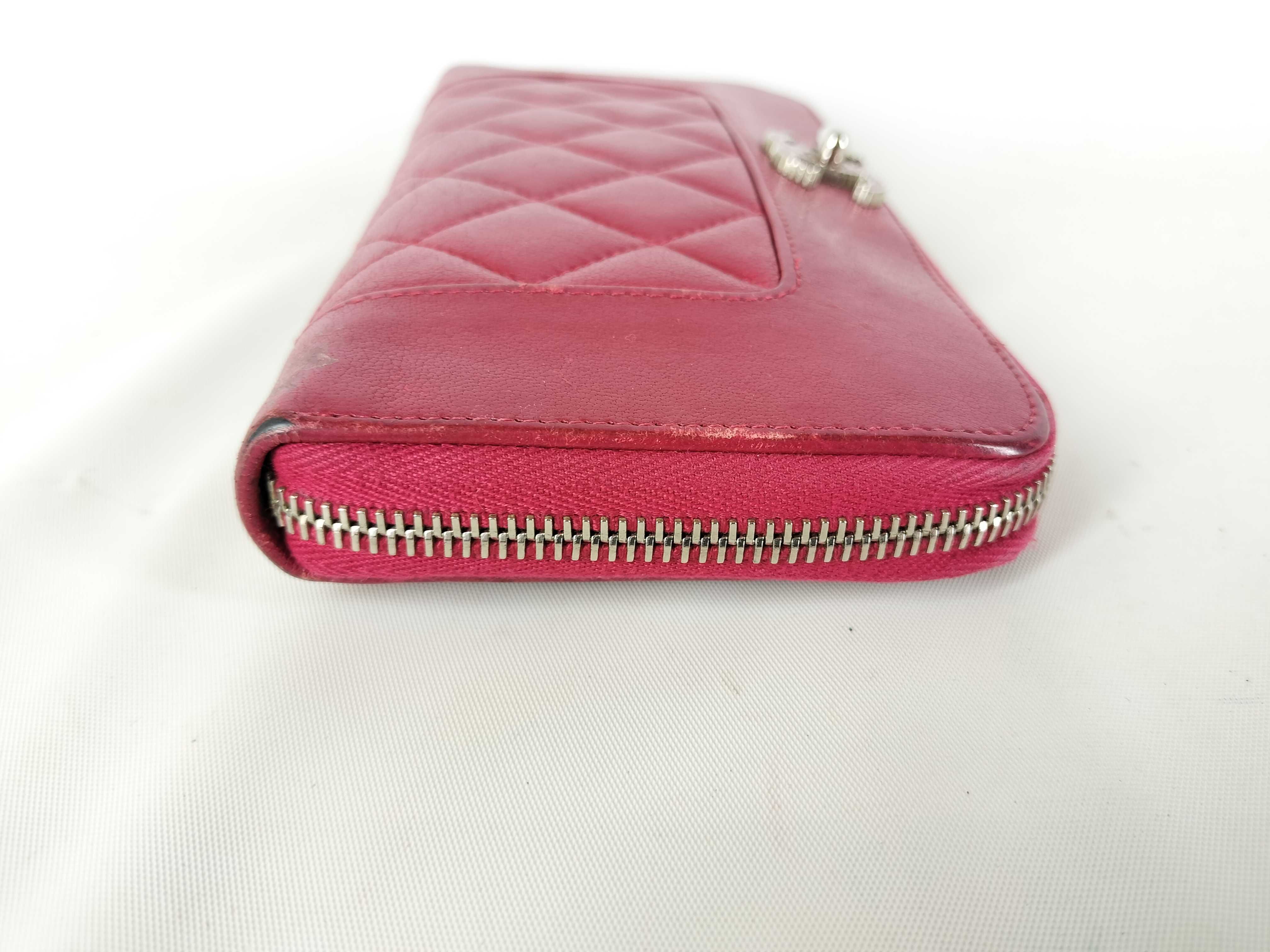 Coco Mark Pink Lambskin Long Wallet — view 3