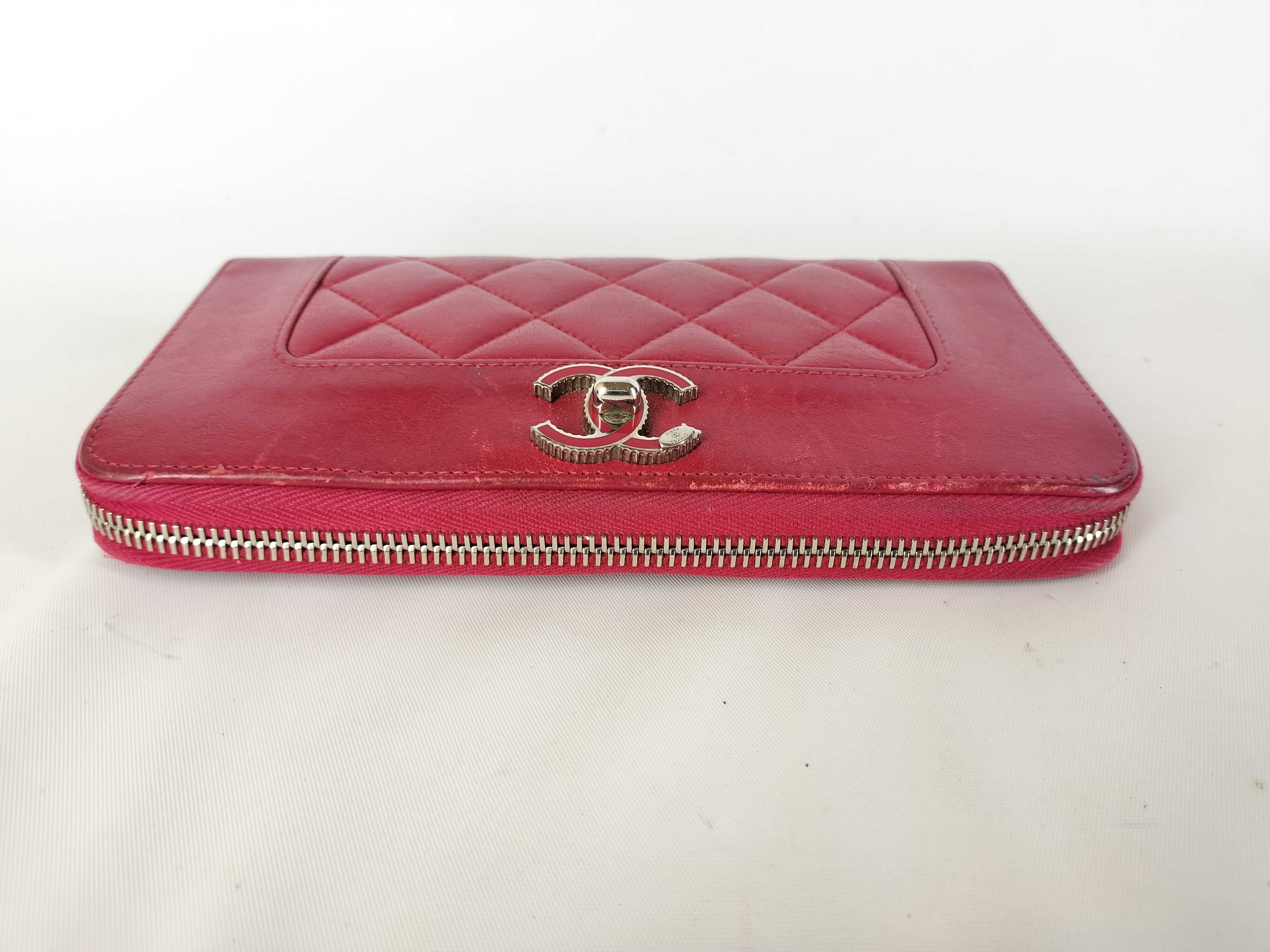 Coco Mark Pink Lambskin Long Wallet — view 4