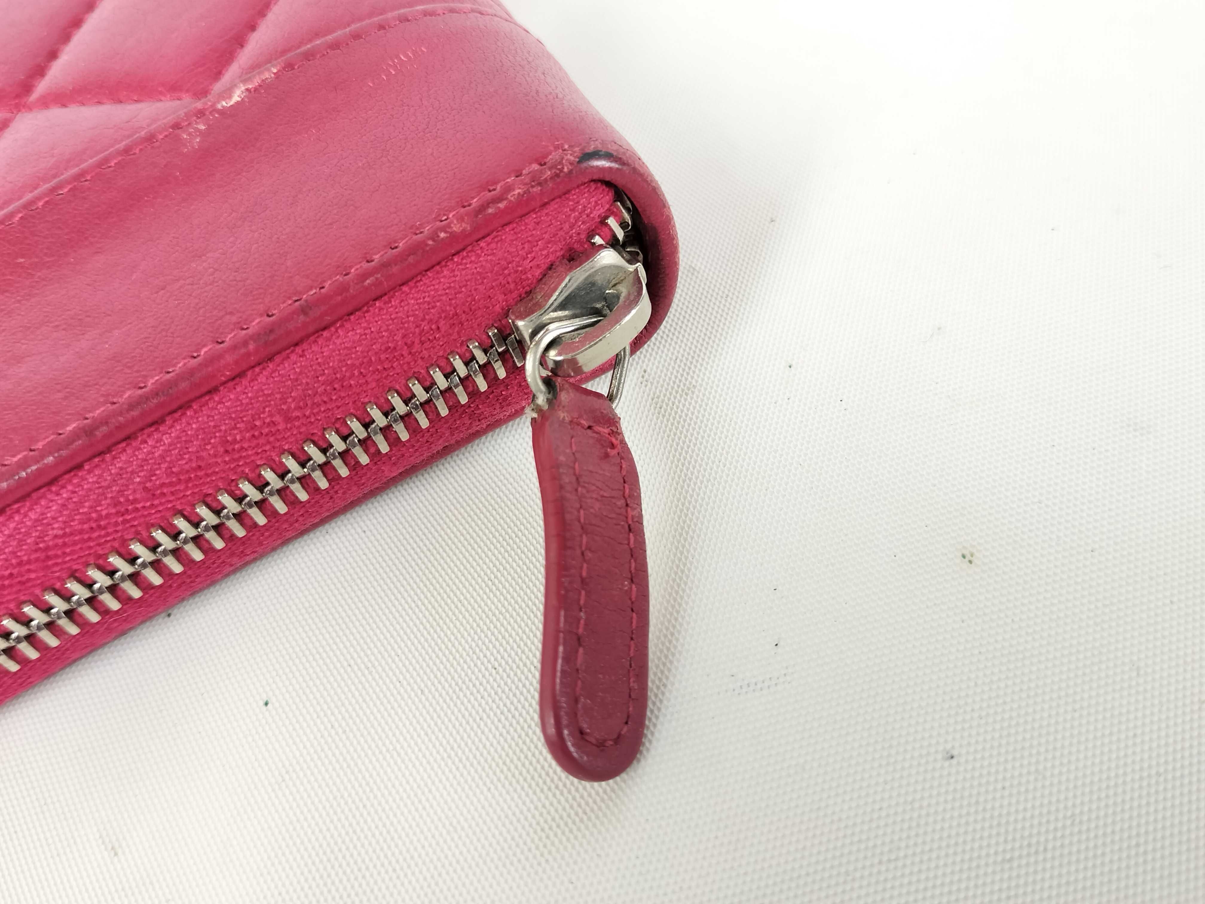 Coco Mark Pink Lambskin Long Wallet — view 6