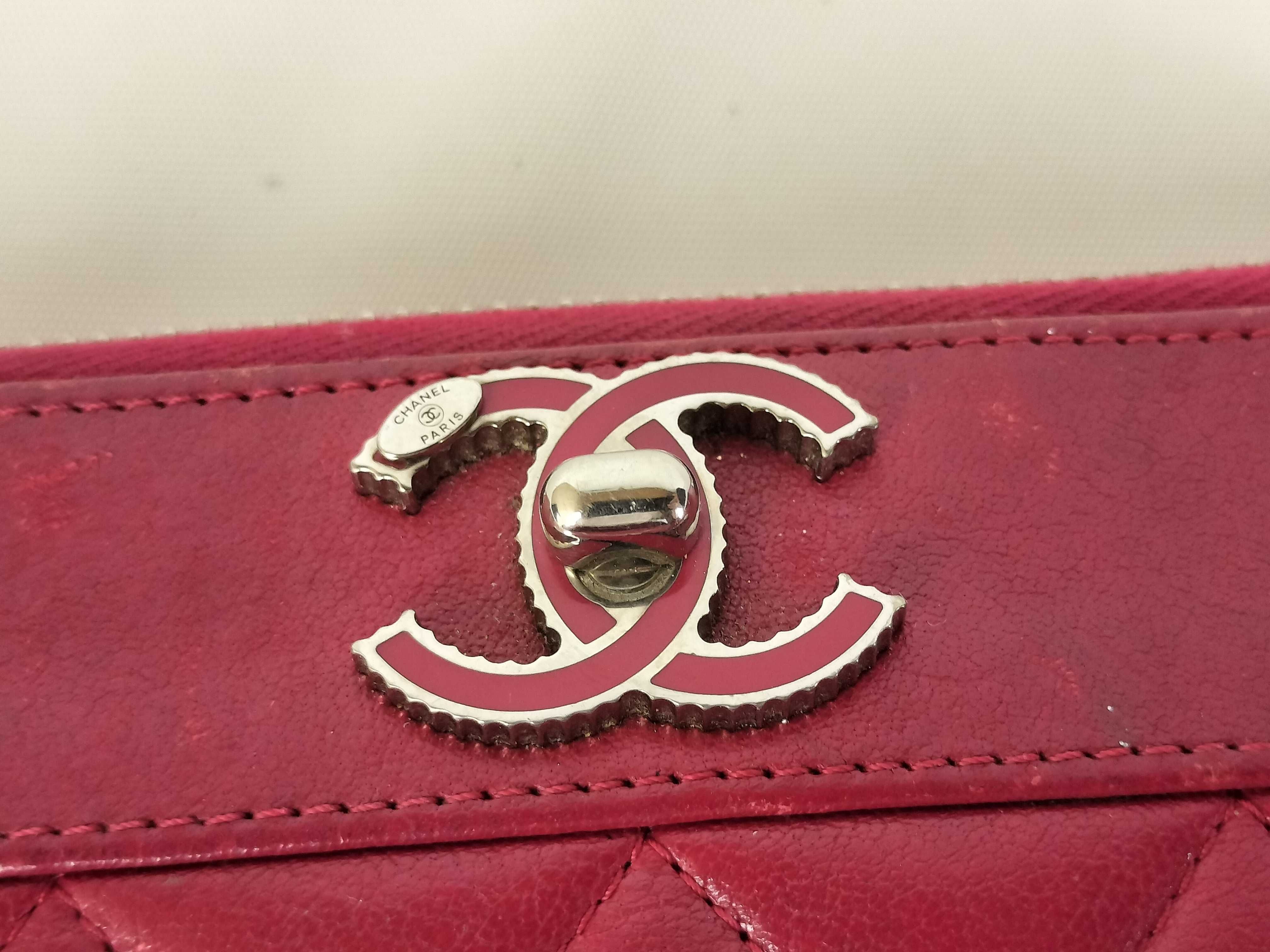 Coco Mark Pink Lambskin Long Wallet — view 7
