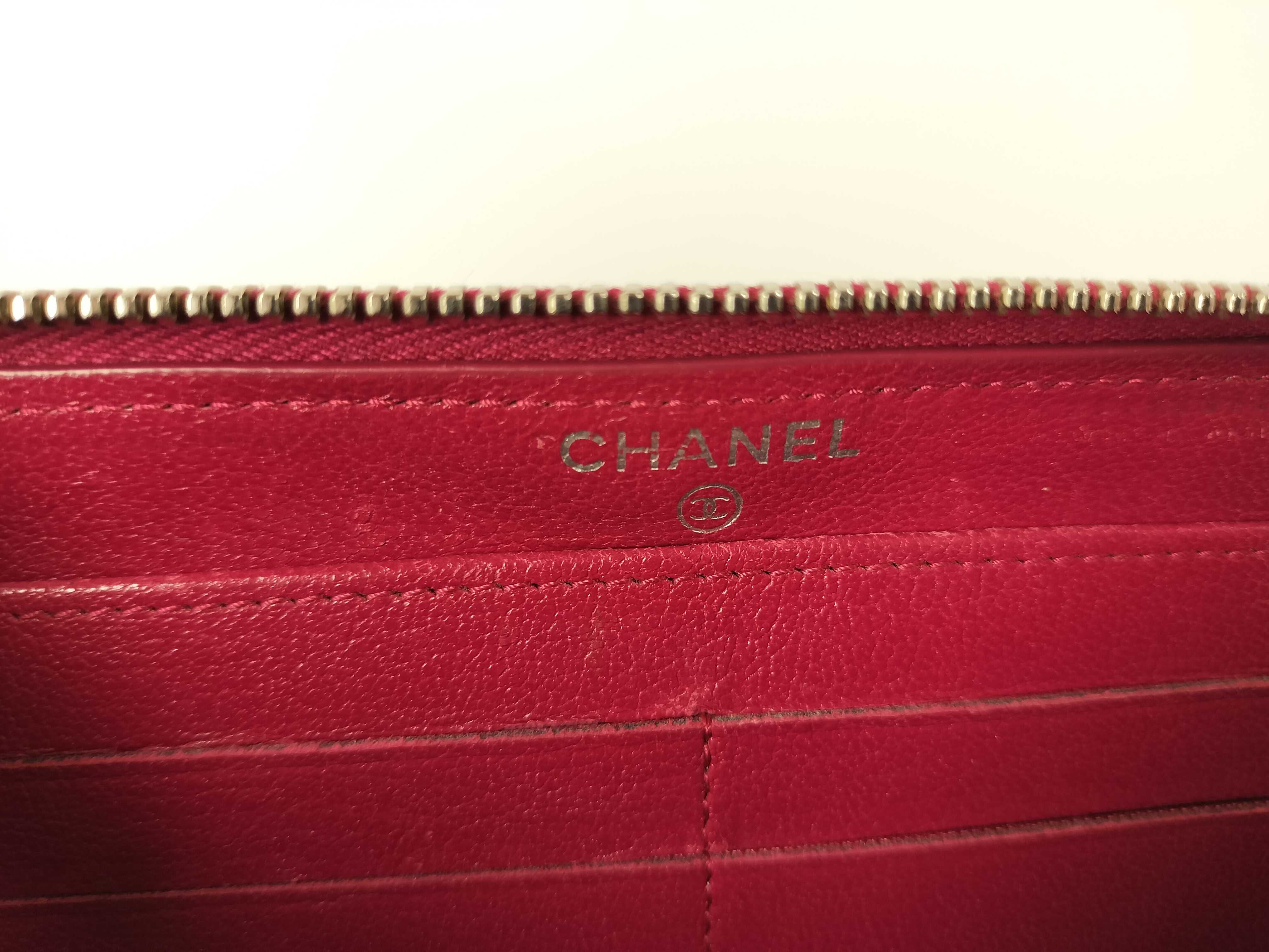 Coco Mark Pink Lambskin Long Wallet — view 9