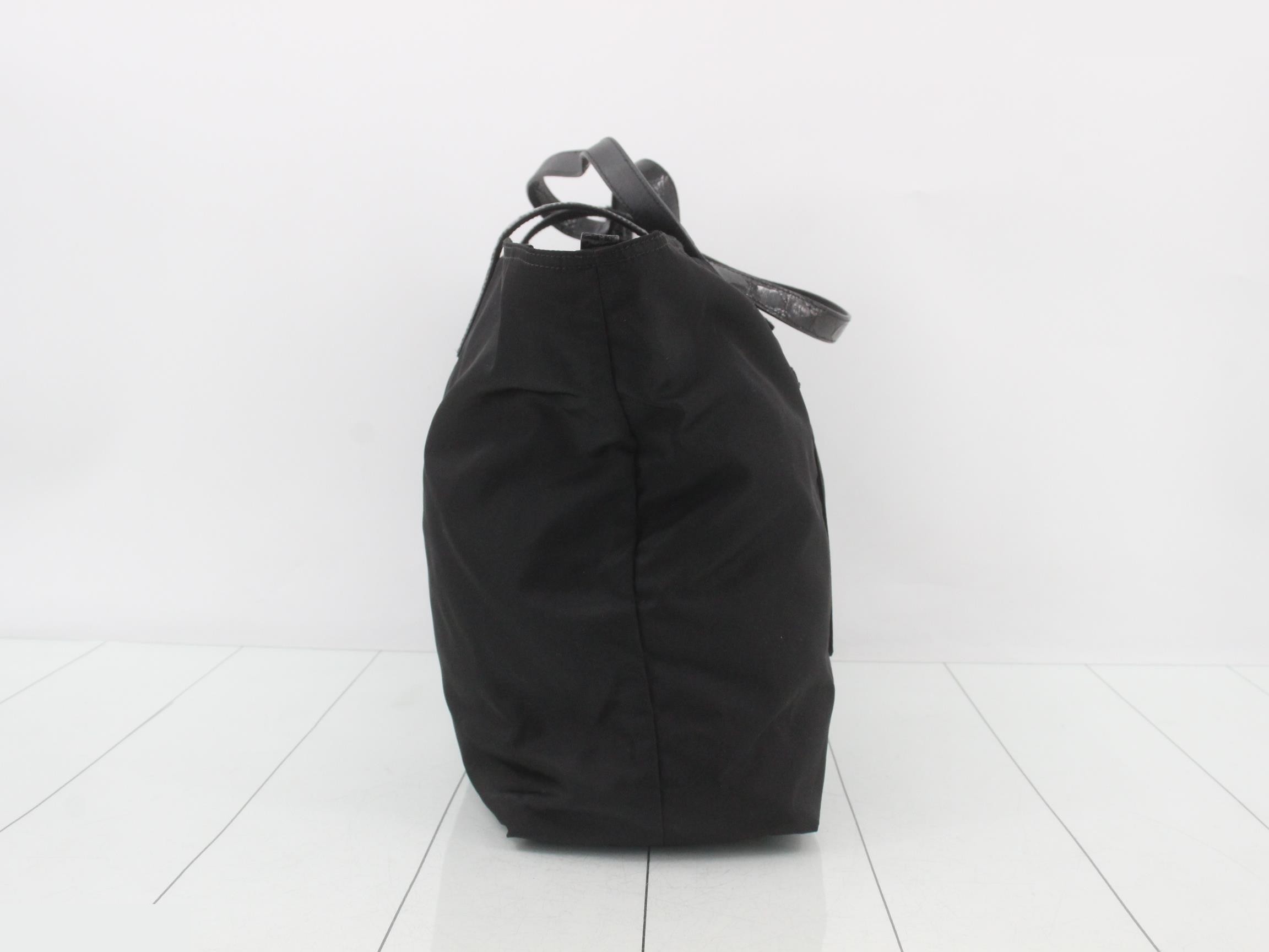 Nylon Leather Triangle Logo Tote Bag — view 4