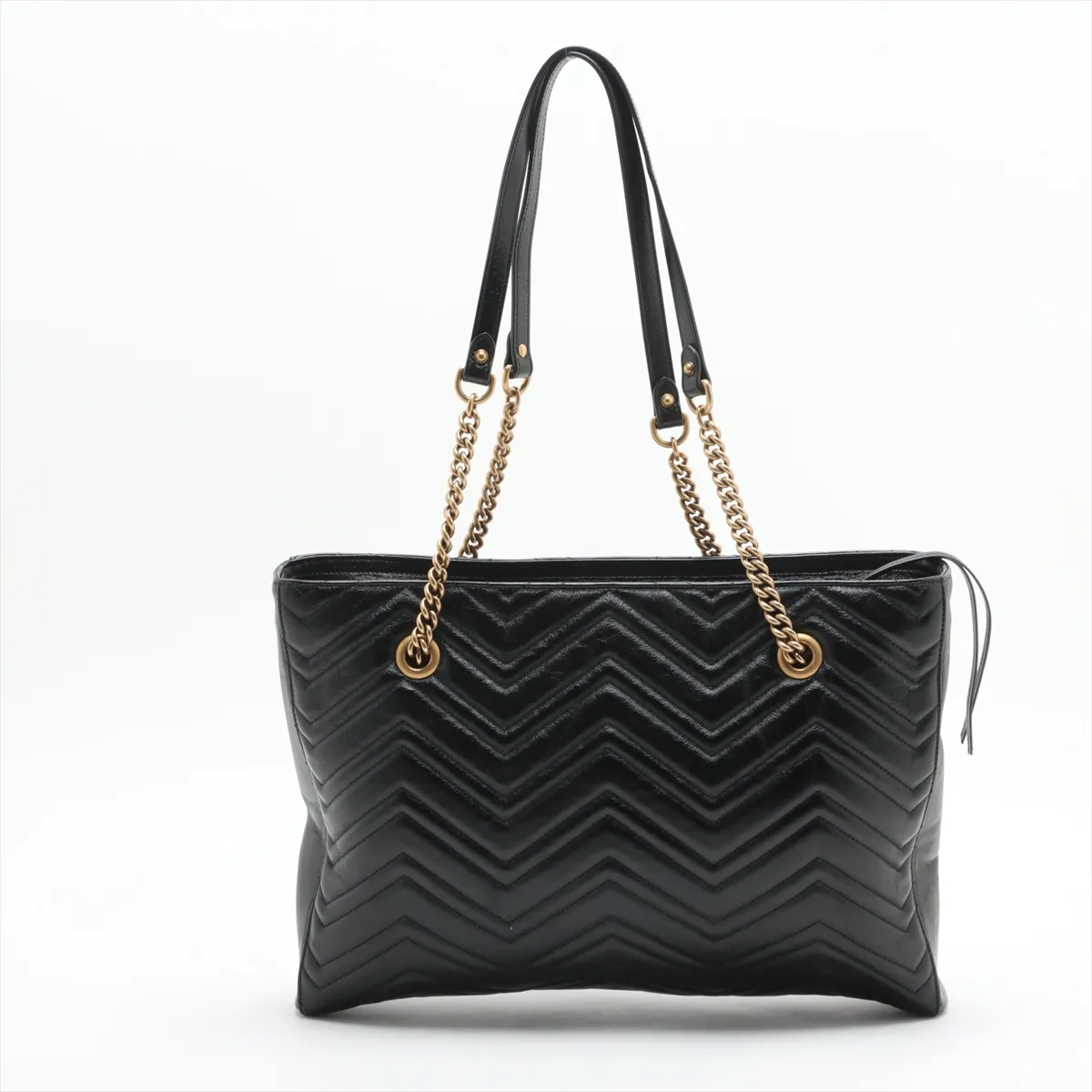 GG Marmont Leather Chain Tote Bag Black 524578 — view 2