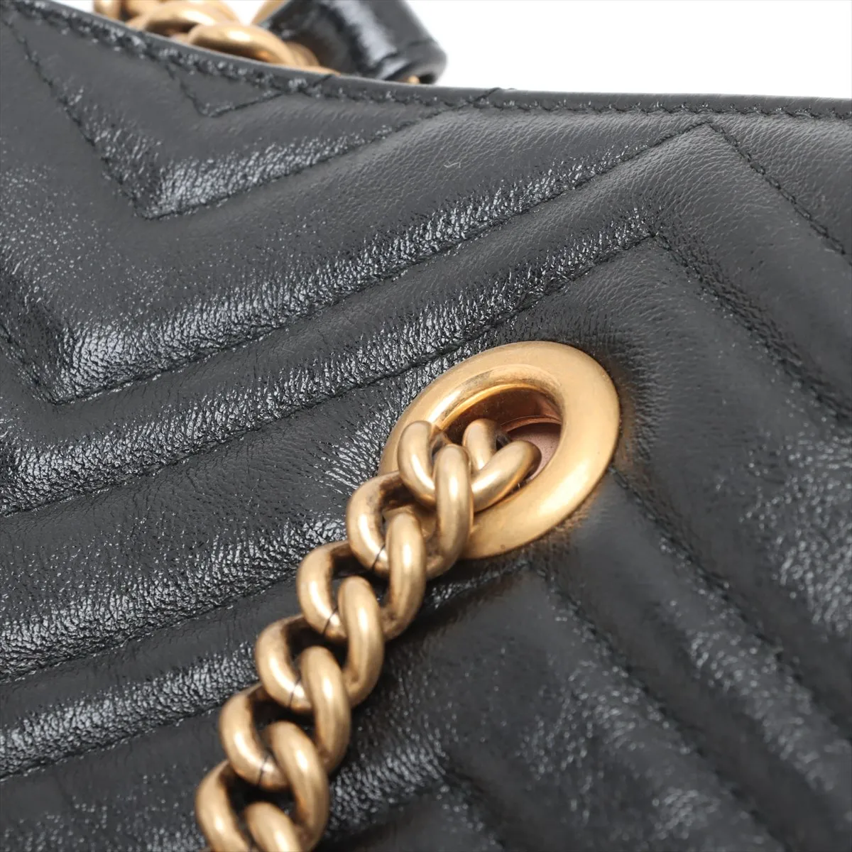 GG Marmont Leather Chain Tote Bag Black 524578 — view 11