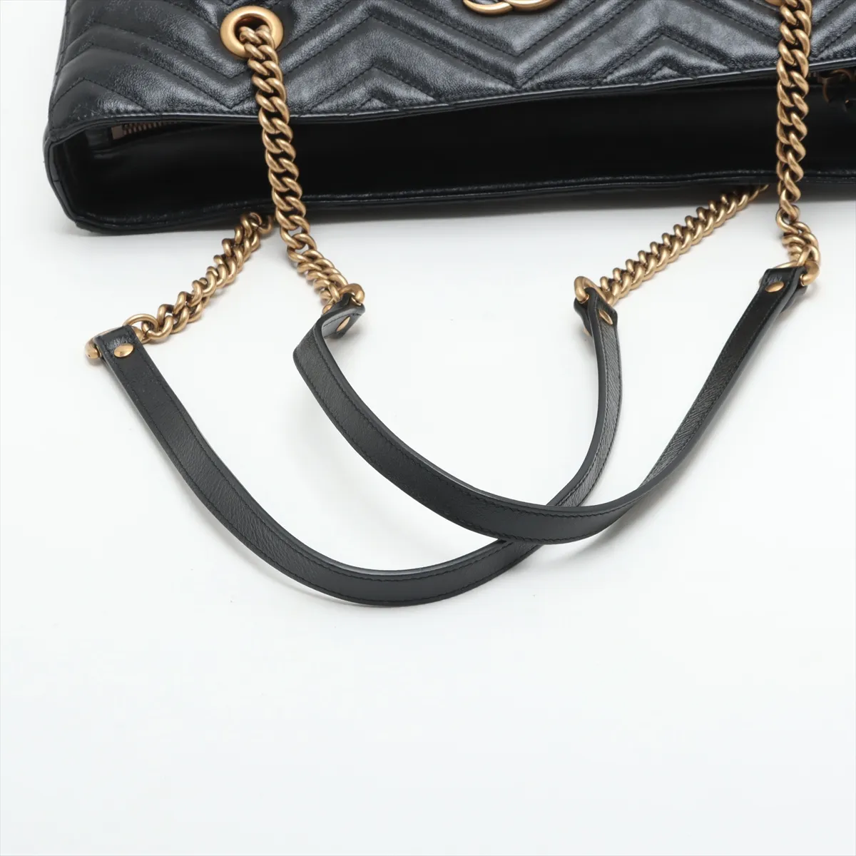 GG Marmont Leather Chain Tote Bag Black 524578 — view 5