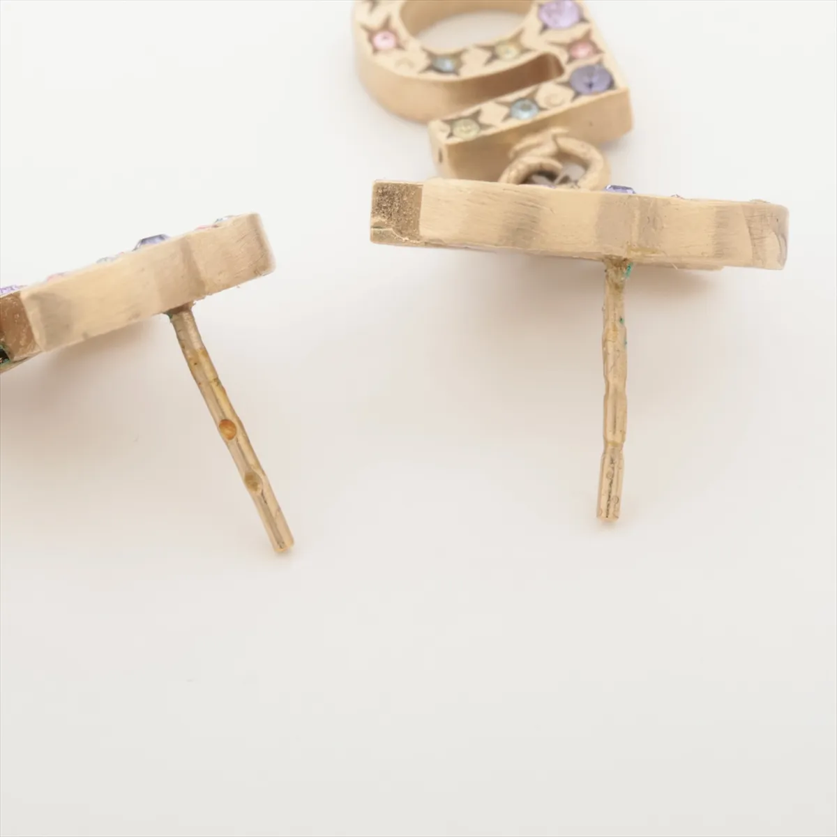 Coco Mark No. 5 06A Earrings (Pair) GP x Rhinestone Gold. — view 4