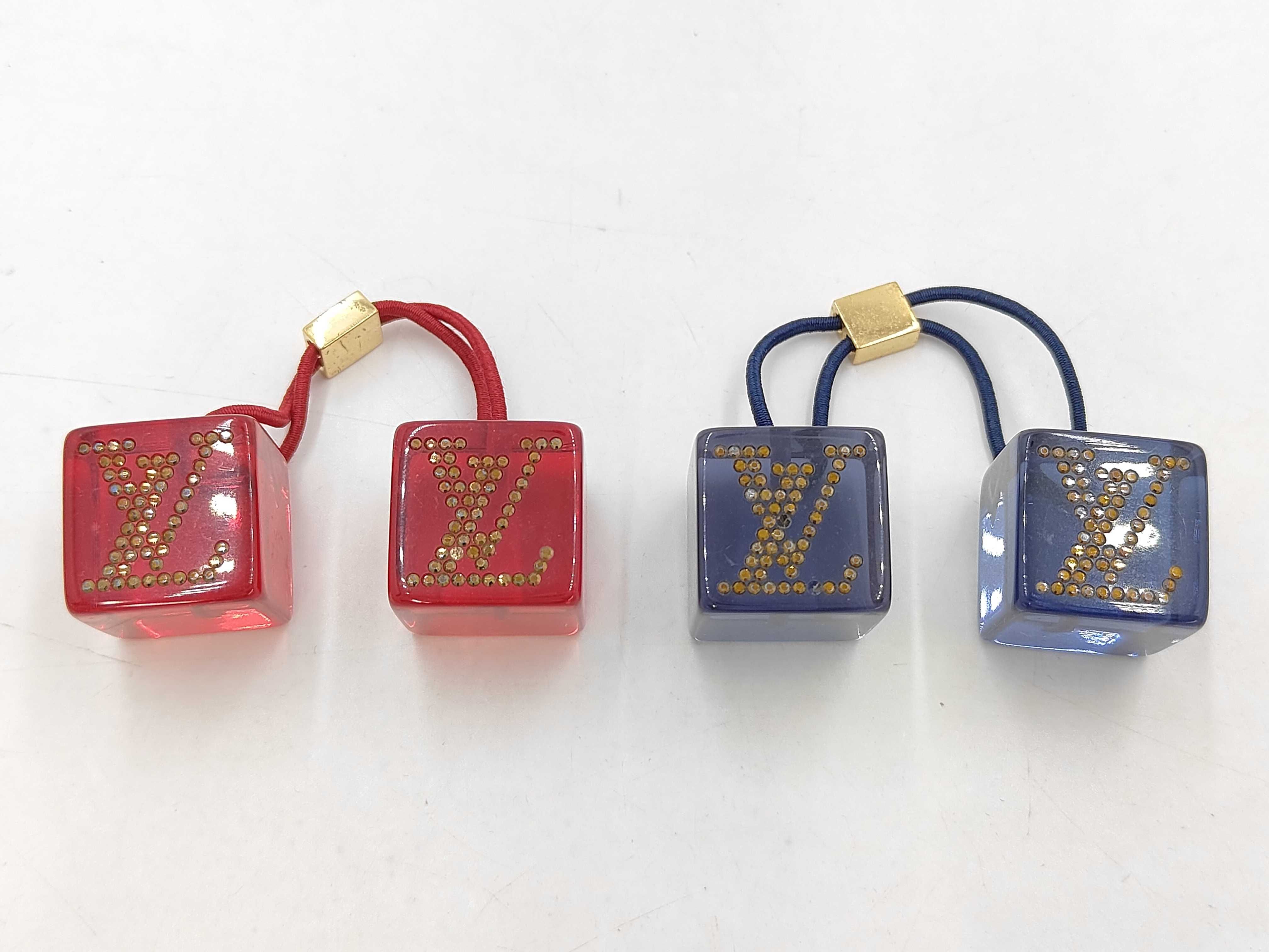 Cube Hair Tie Blue/Red Set Hair Accessory