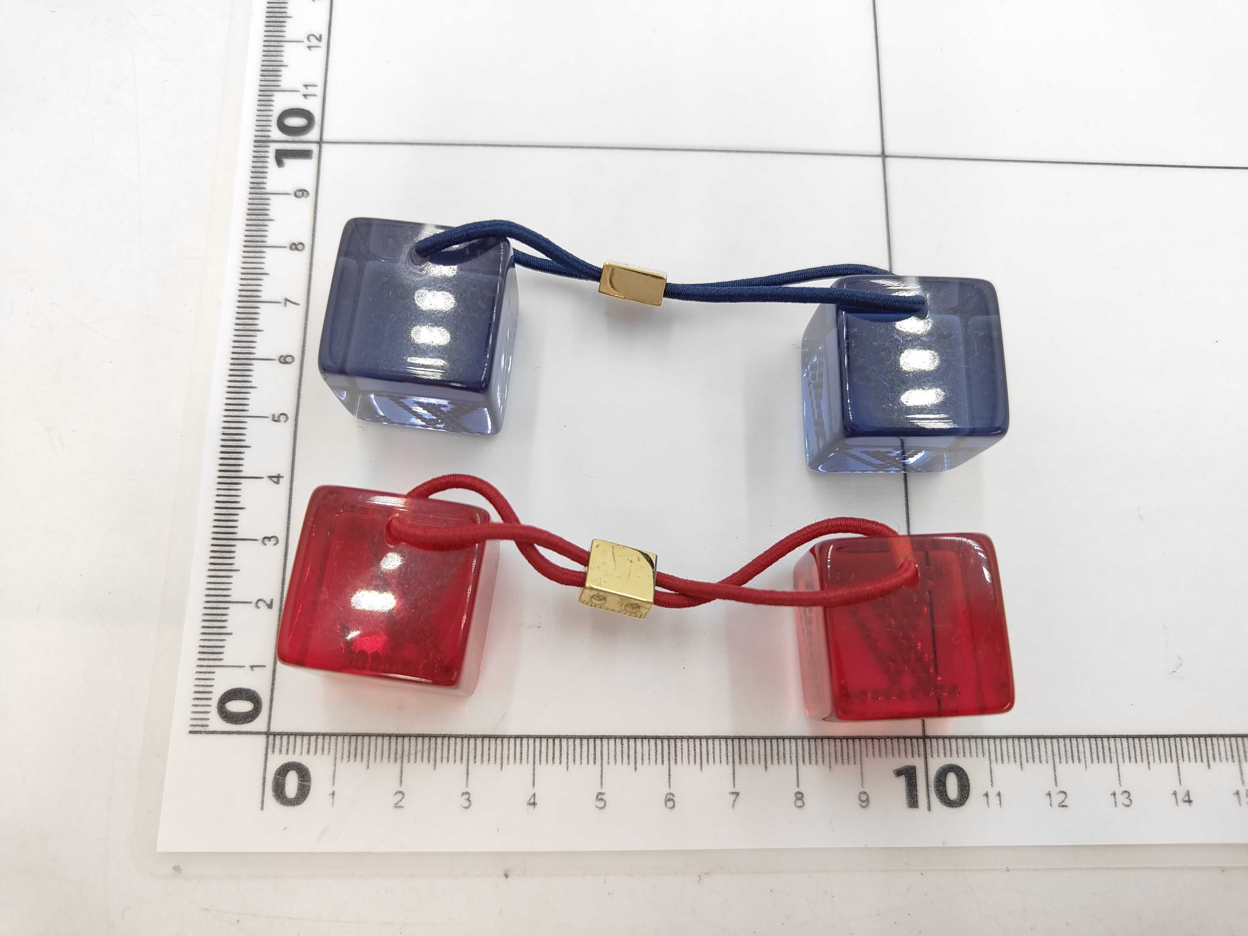 Cube Hair Tie Blue/Red Set Hair Accessory — view 2
