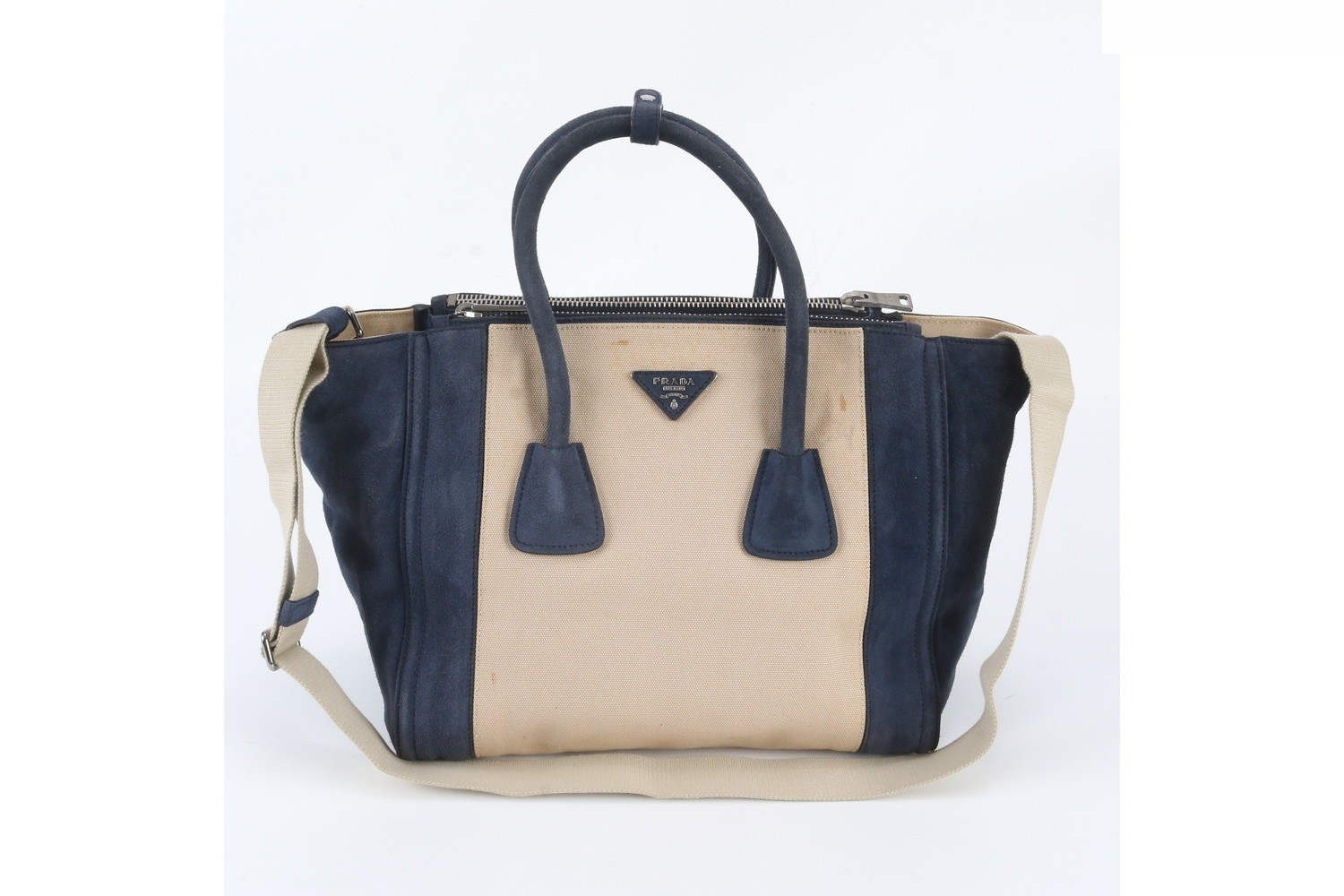 Triangle Logo Leather 2-Way Tote Bag