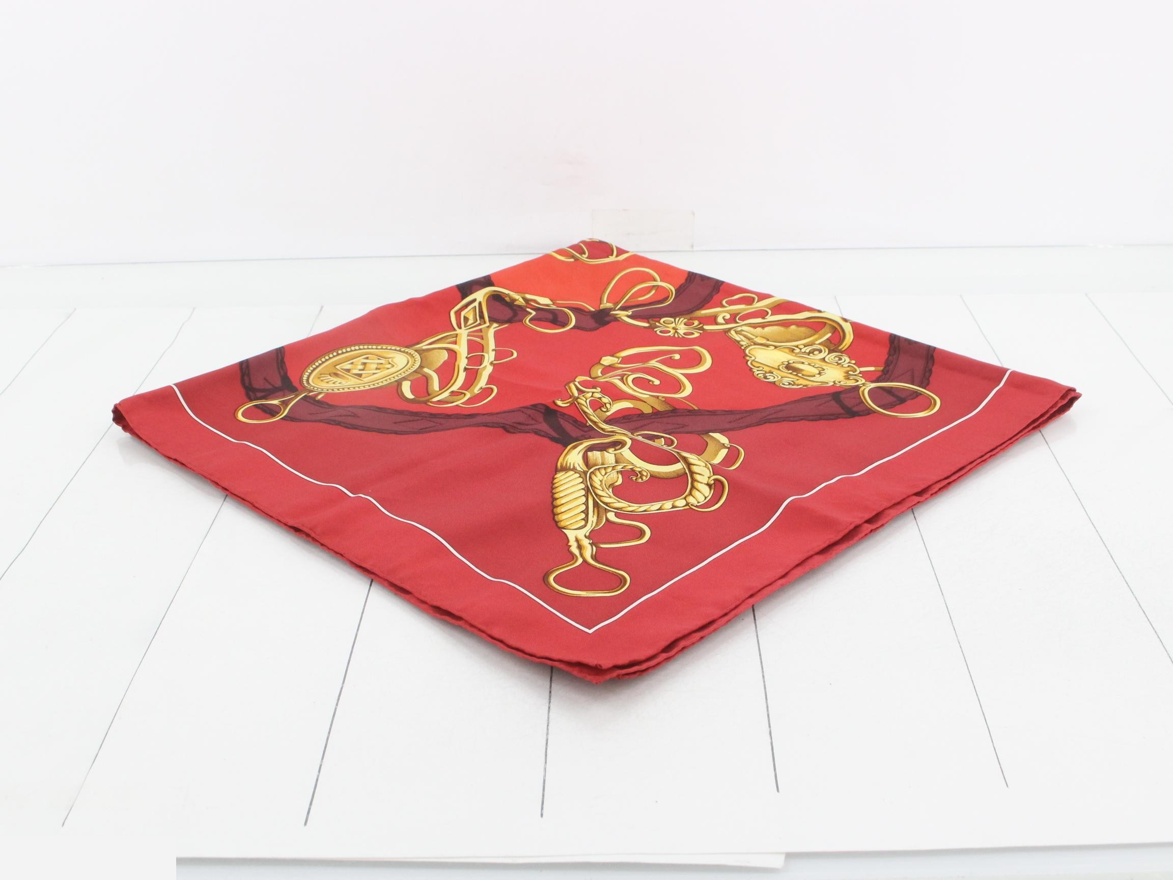 Carre 90 Scarf, Red — view 2