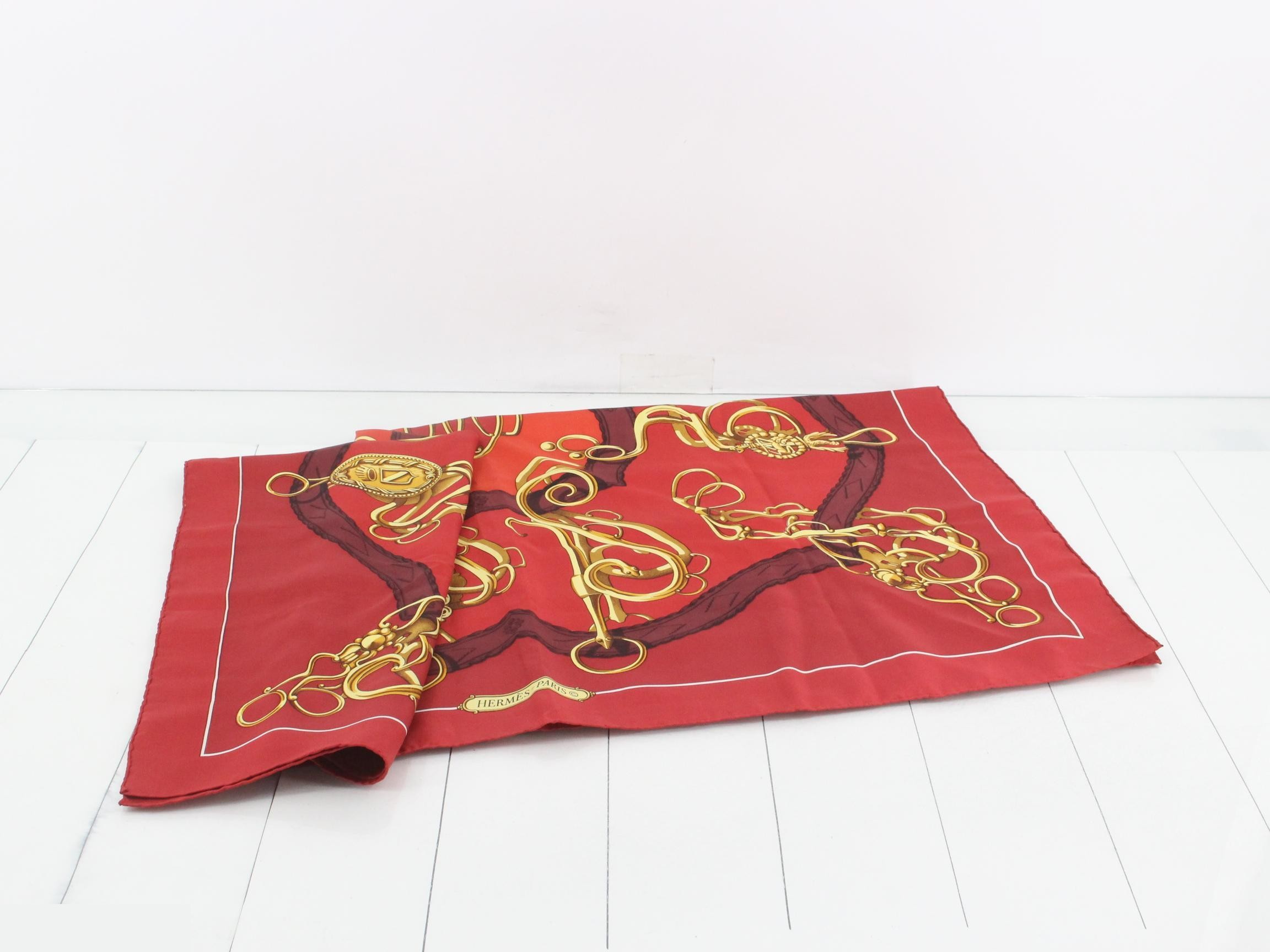 Carre 90 Scarf, Red — view 3