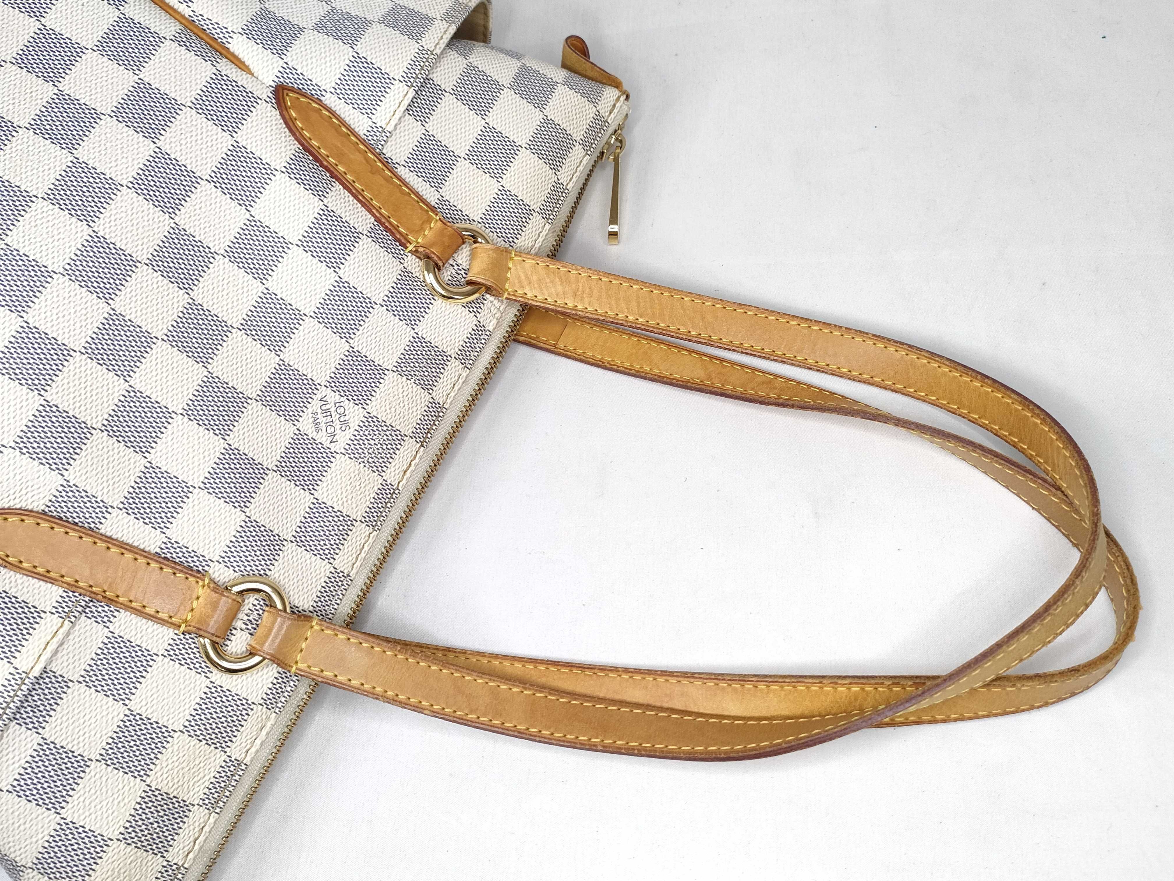Damier Azur Totally MM N51262 DU2181 White Tote Bag — view 3
