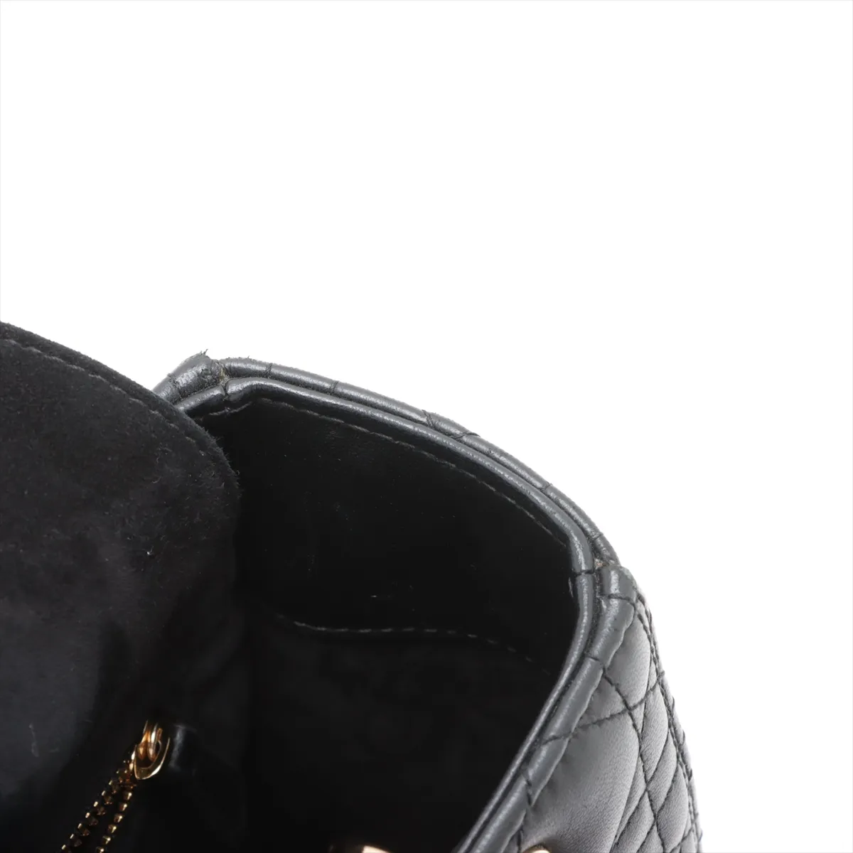 Cannage Lady Dior Leather 2WAY Handbag Black with Mitza — view 13