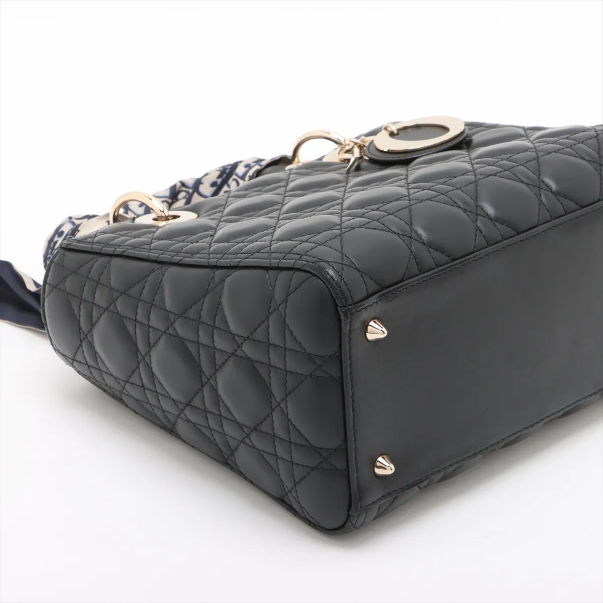 Cannage Lady Dior Leather 2WAY Handbag Black with Mitza — view 4