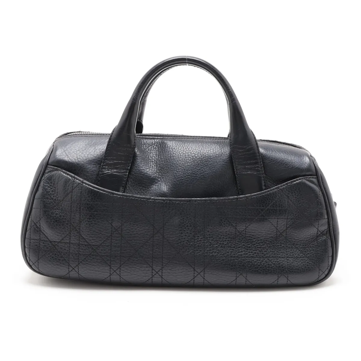 Cannage Leather Handbag, Black — view 2