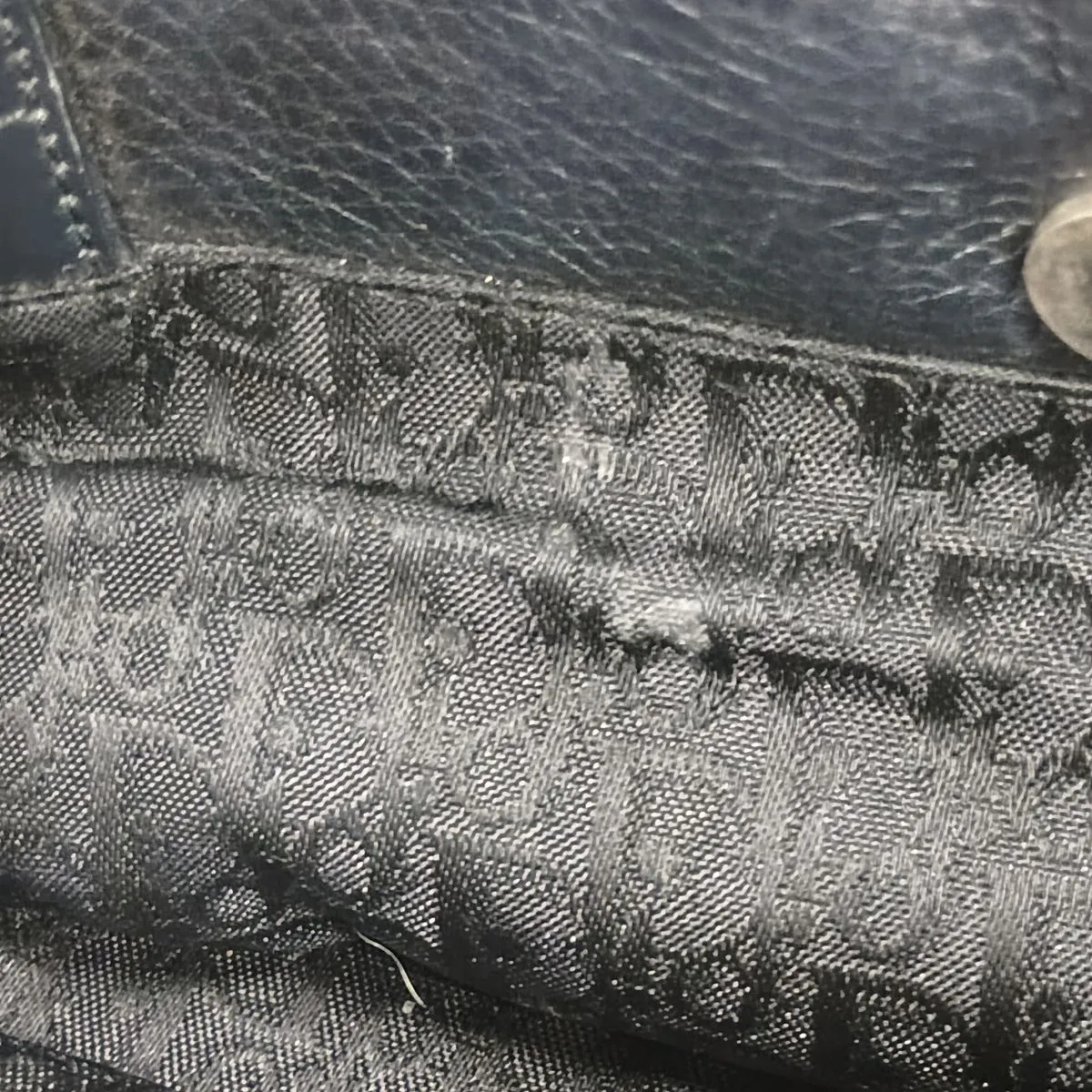 Cannage Leather Handbag, Black — view 12