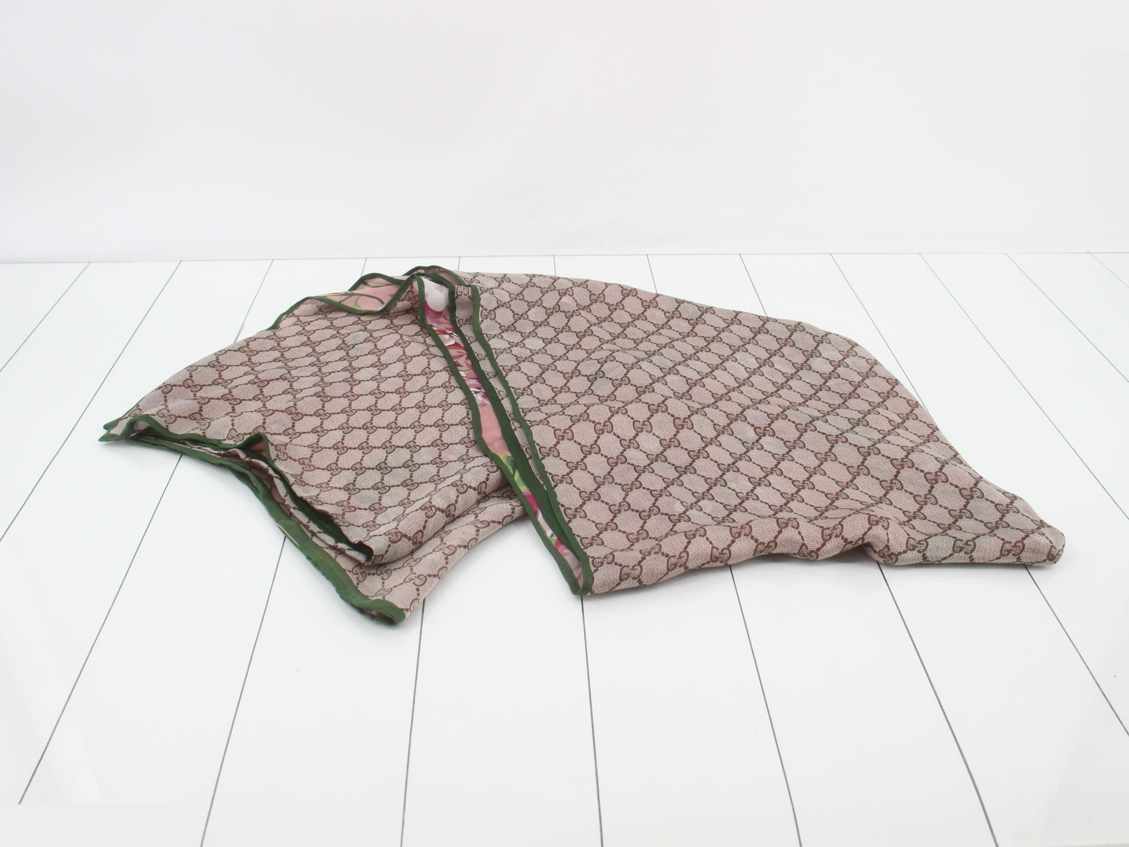 GG pattern long scarf, silk — view 3