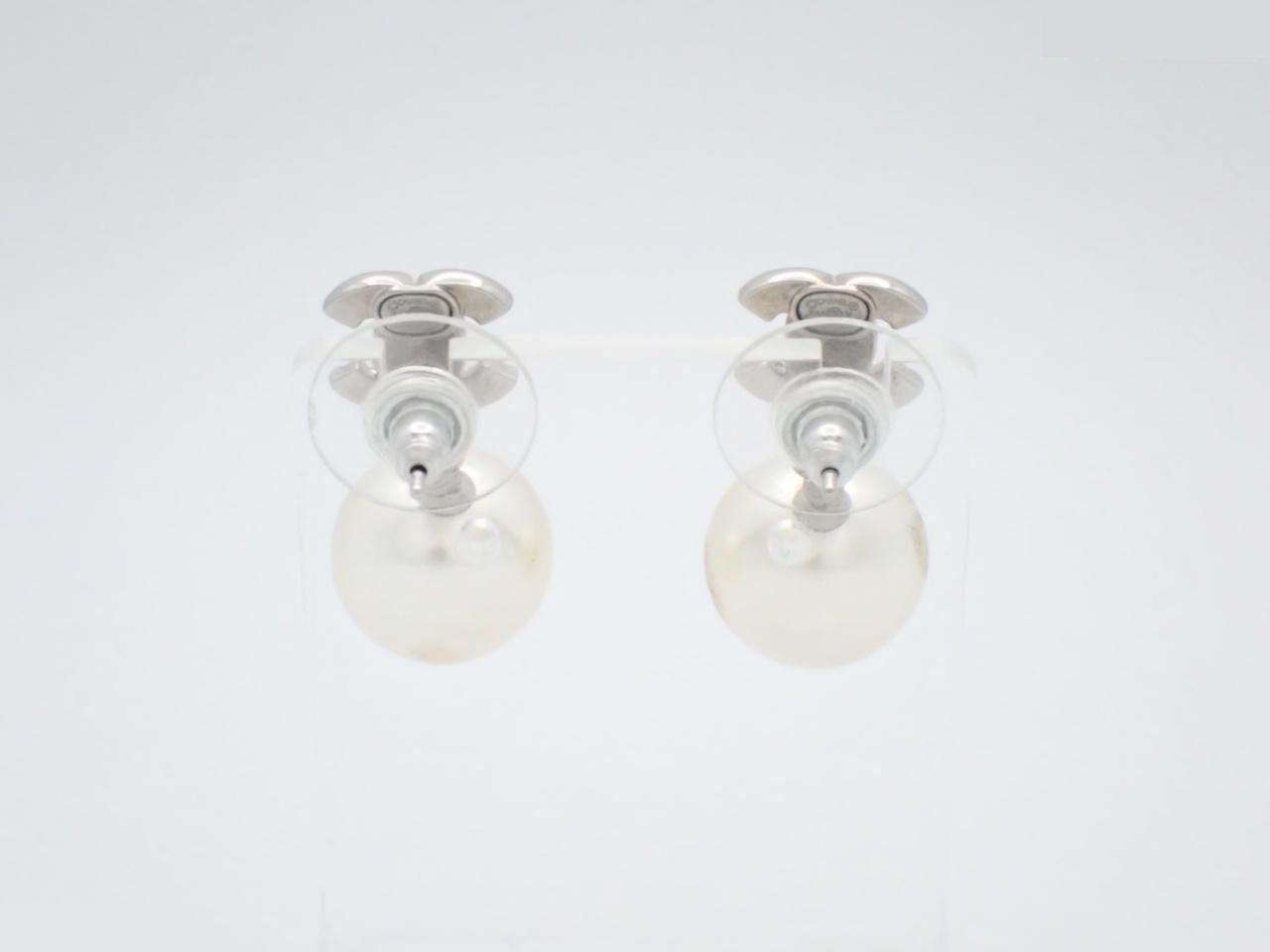 Faux pearl earrings — view 2
